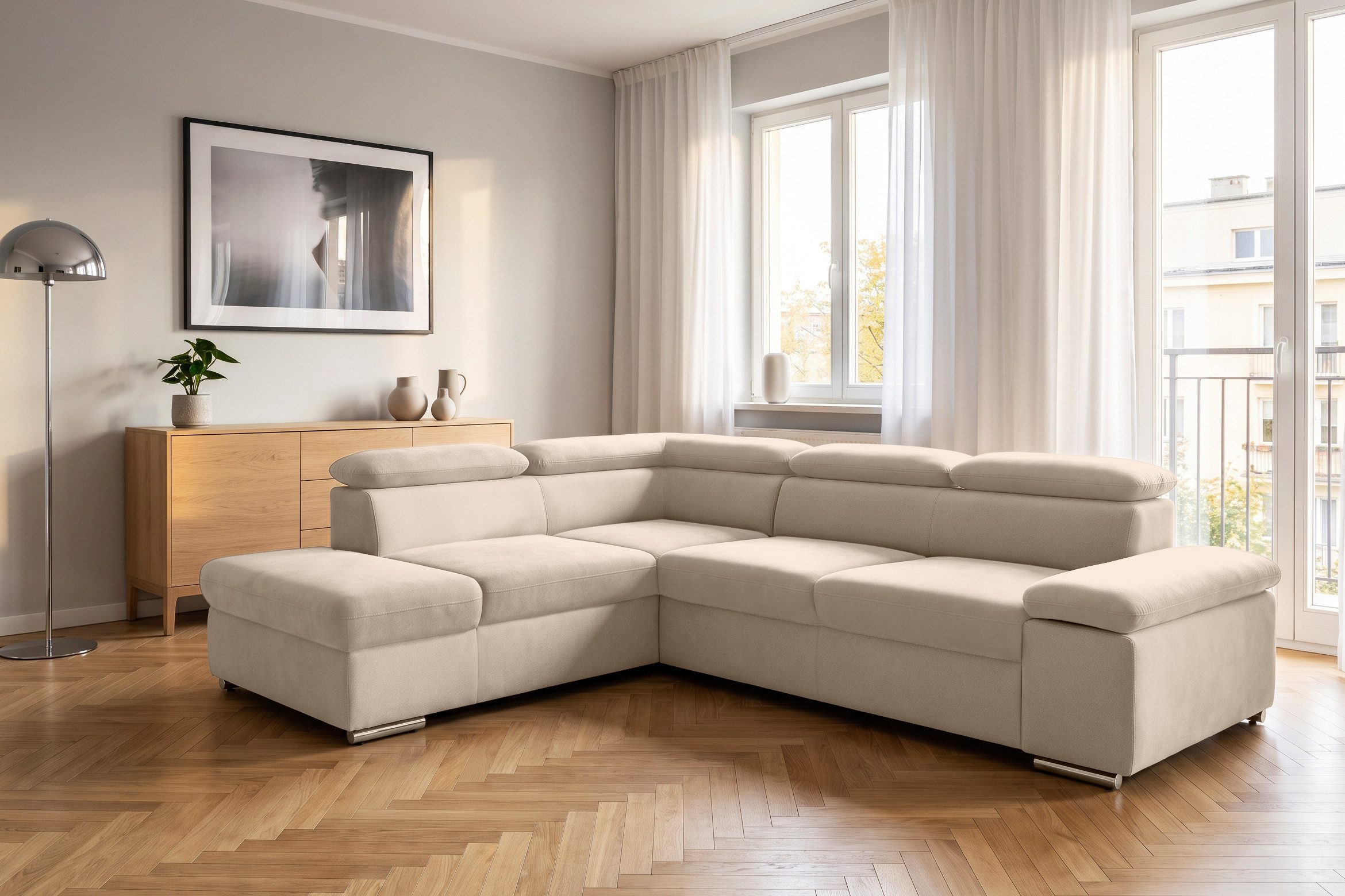 sit&more Ecksofa Valantine L-Form, B: 272 cm, Armteilverstellung, Kopfteilverstellung, mit Schlaffunktion, Komfortsofa, modern