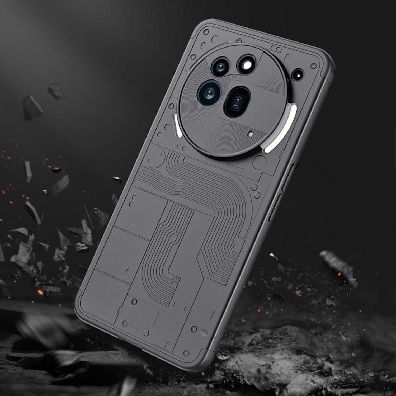 Wigento Handyhülle Für Nothing Phone 3a Pro Dreiteilige GKK Rundum Schutz Hülle Grau, GKK Schutzhülle mit dreiteiliger Rundum-Abdeckung