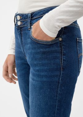 QS 5-Pocket-Jeans Jeans Catie / Slim Fit / Mid Rise / Straight Leg Waschung