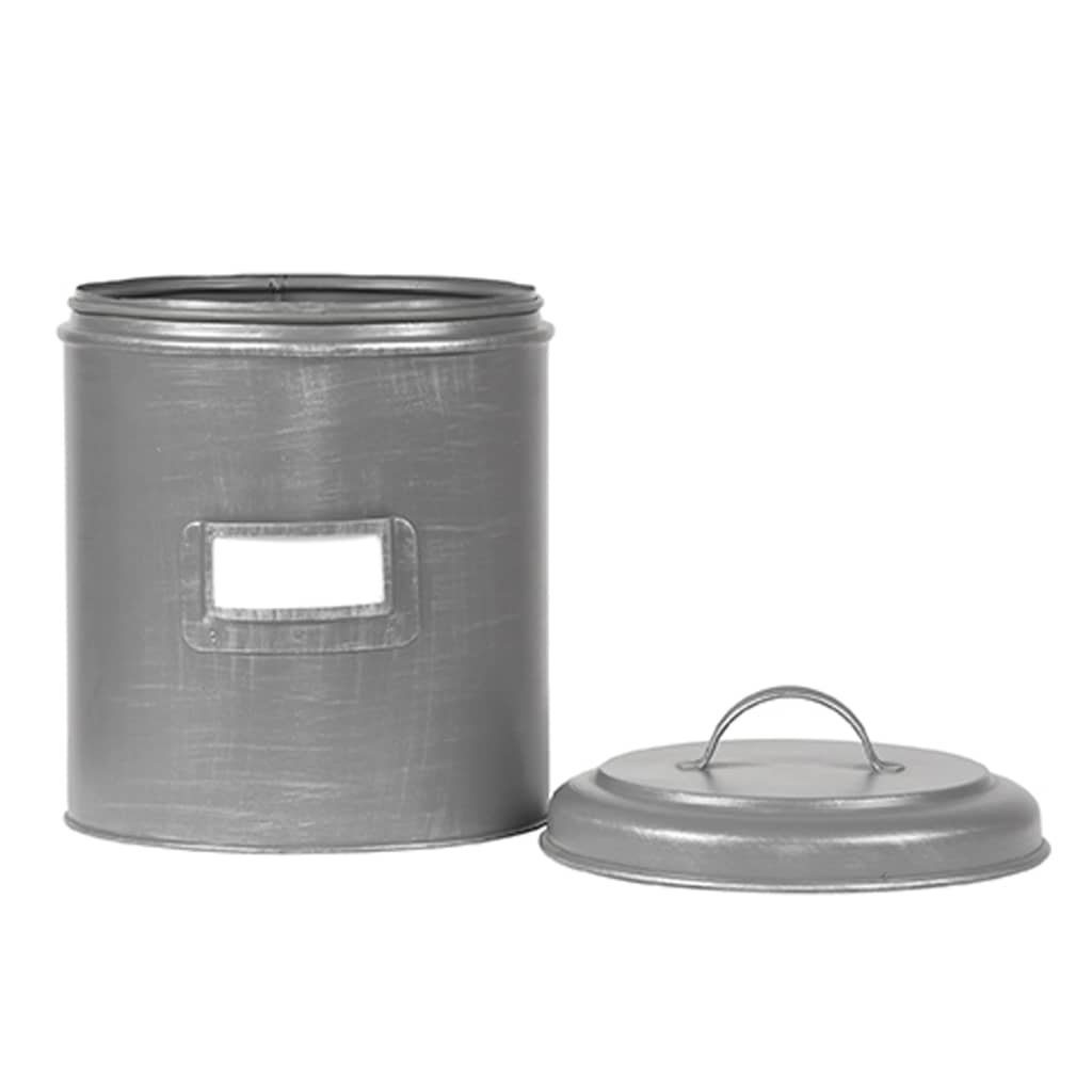 (1-tlg) S Metall, Aufbewahrungsbehälter Label51 10x10x15 Antik-Grau, cm Frischhaltedose