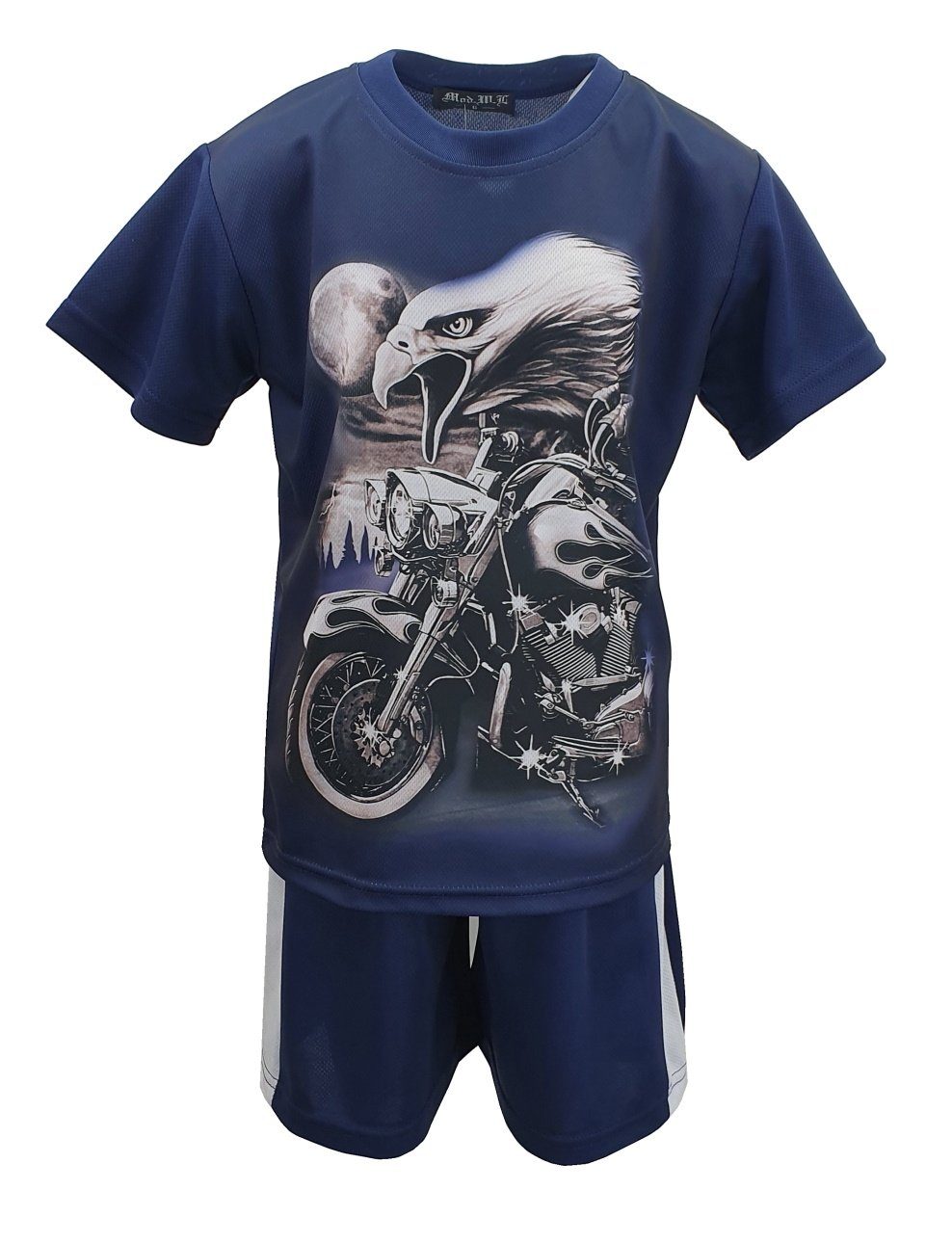 Dunkelblau T-Shirt & Boy T-Shirt + Shorts, JS100 Shorts Sommer Jungen Set Fashion