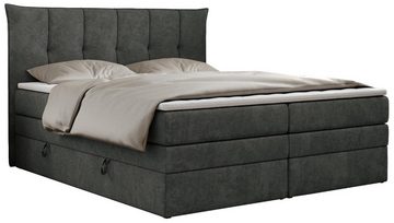 MKS MÖBEL Boxspringbett PREMIUM 10 KING, Doppelmatratze, Polsterbett mit Bettkasten und Zwei Matratzen