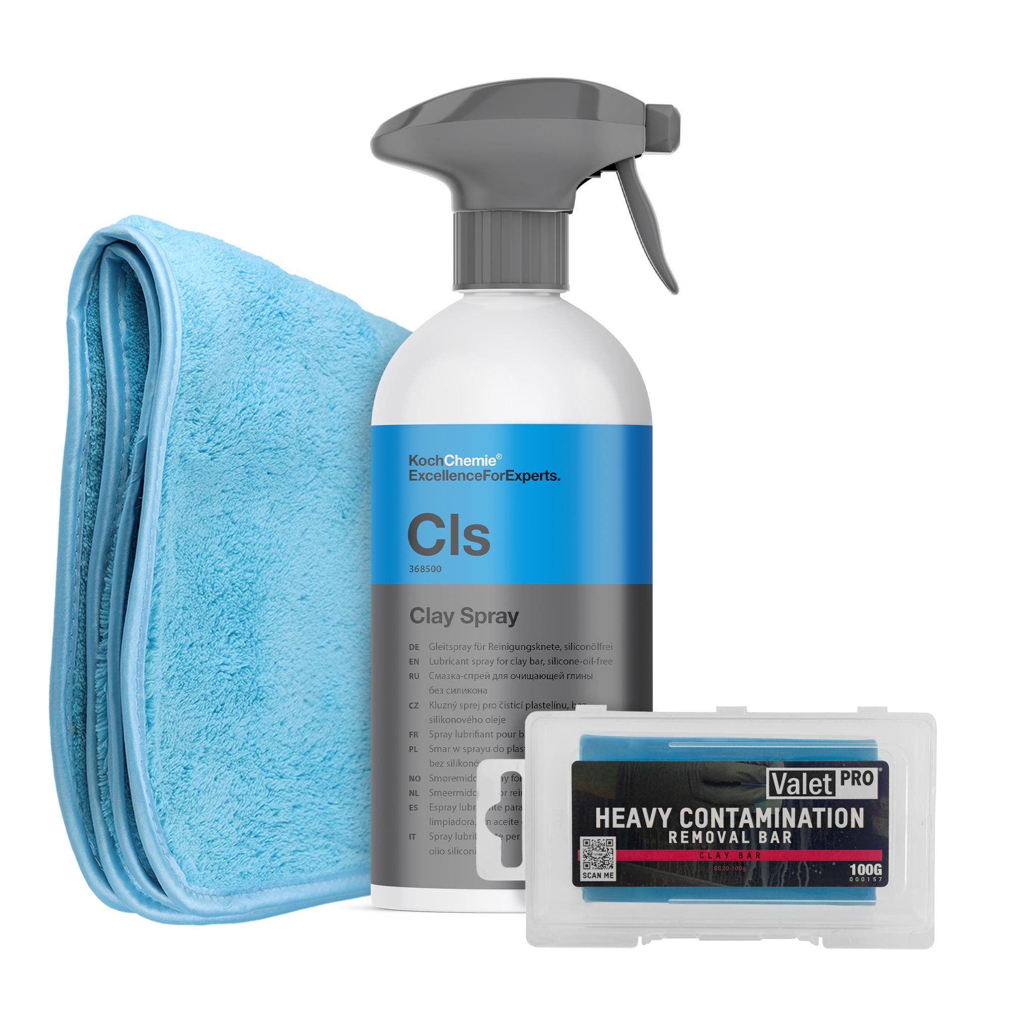 detailmate Reinigungsknete Set Koch Chemie Clay Spray Reinigungsmasse (Reinigungs Clay 100g Knete mit Spray)