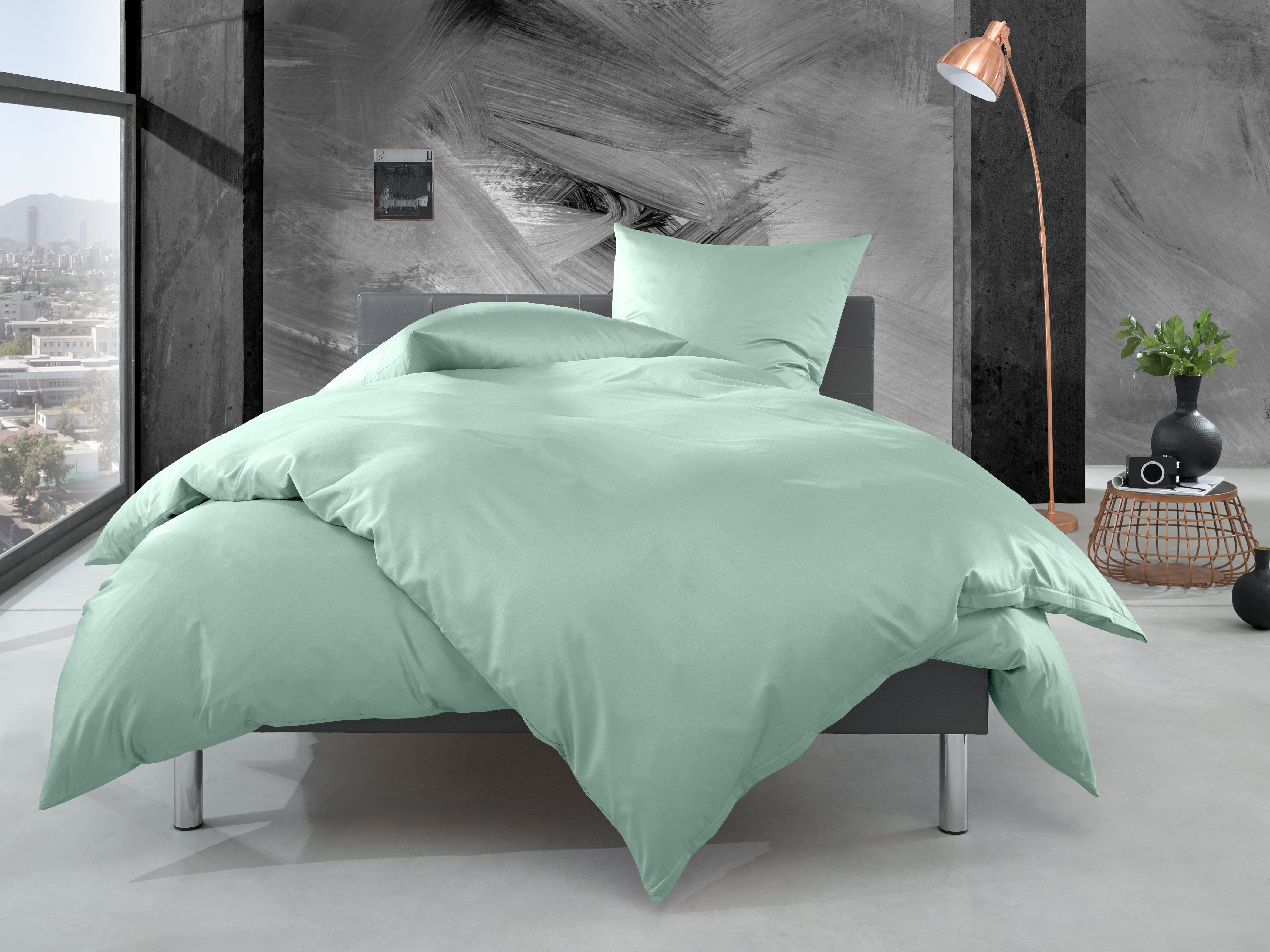 BETTWAESCHE-MIT-STIL Bettwäsche Mako Perkal Bettwäsche uni einfarbig, Perka günstig online kaufen