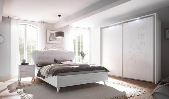LC Schlafzimmer-Set, (Set, 4-St), Set mit Schwebetürenschrank, Bett und