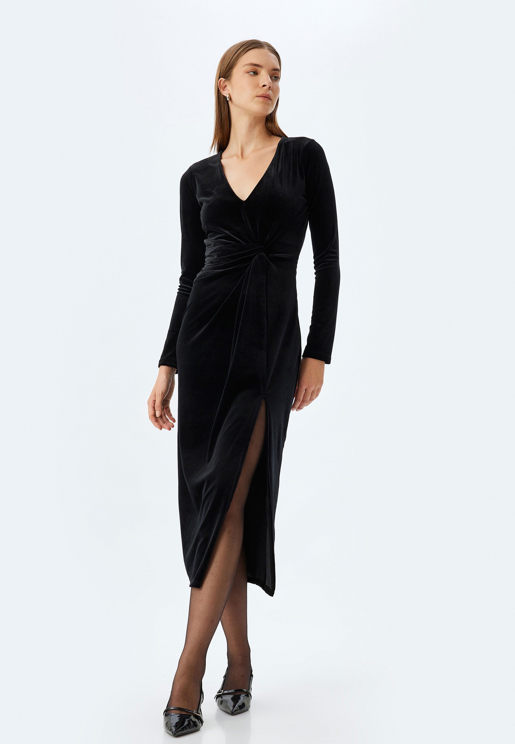 Midikleid Midi Länge Mit Einbanddetail