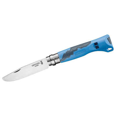 Opinel Taschenmesser Nr. 7 Outdoor Junior Kindermesser blau, mit Signalpfeife, Klingensicherung per Virobloc®