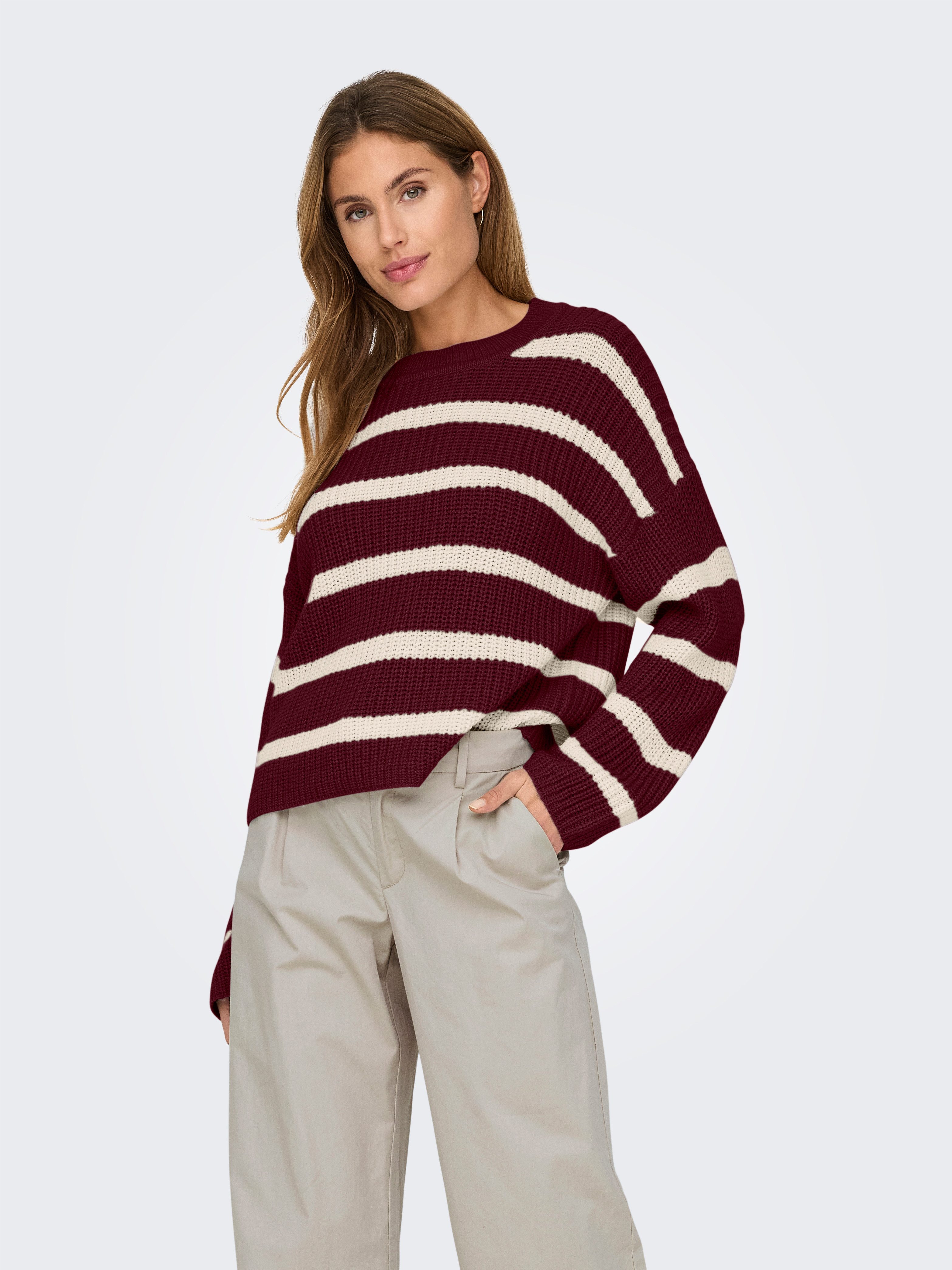 JDY Strickpullover JDYJUSTY L/S STRIPE PULLOVER KNT NOOS günstig online kaufen