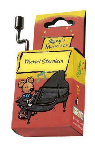 Fridolin Spieluhr Kurbel-Spieldose Melodie "Wieviel Sternlein" Rizzi's Music-Box, (Set, 1-tlg), hochwertiges 18 - Ton Spielwerk mit Handkurbel