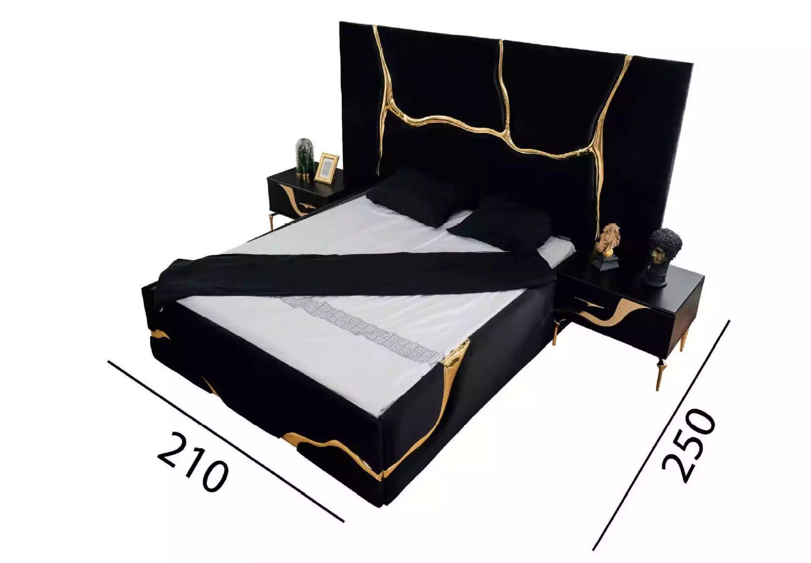 JVmoebel Bett Luxus Bett mit goldenen Schlangenmustern und stilvollem Design (1-tlg., Bett), Made in Europa
