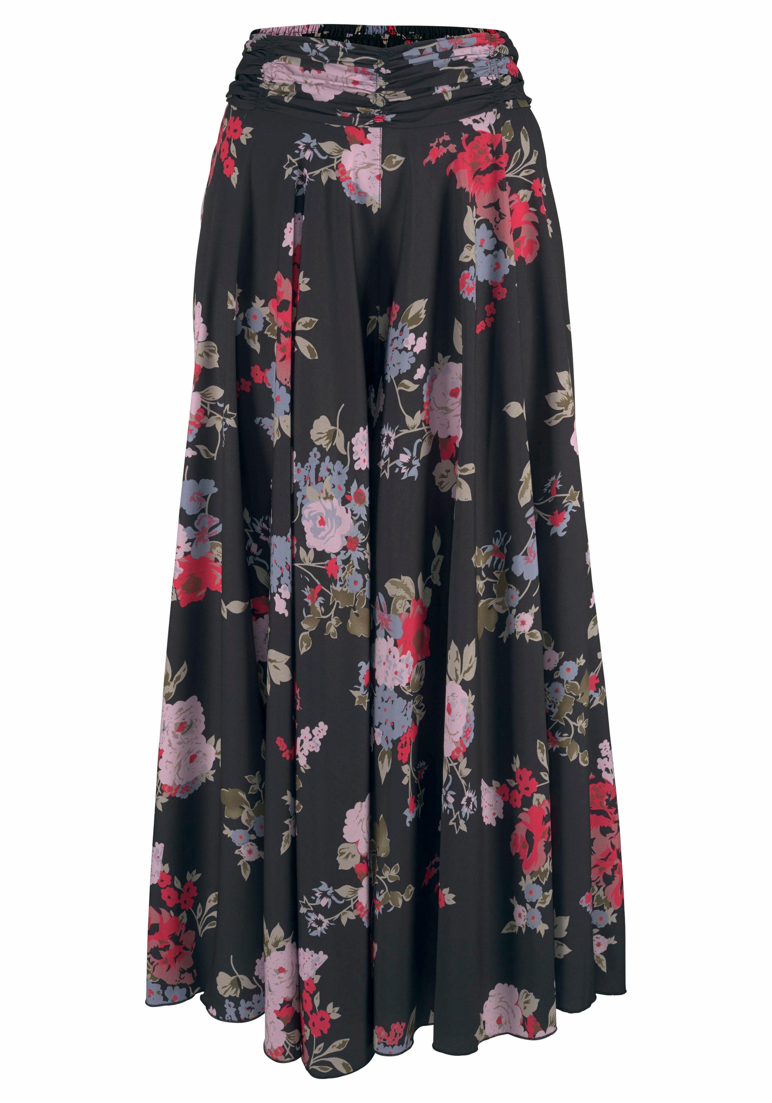 LASCANA Hosenrock mit extra weitem Bein mit Blumenprint, Culotte, weites Bein, luftige Sommerhose, Schlupfhose – Bild 2 von 5