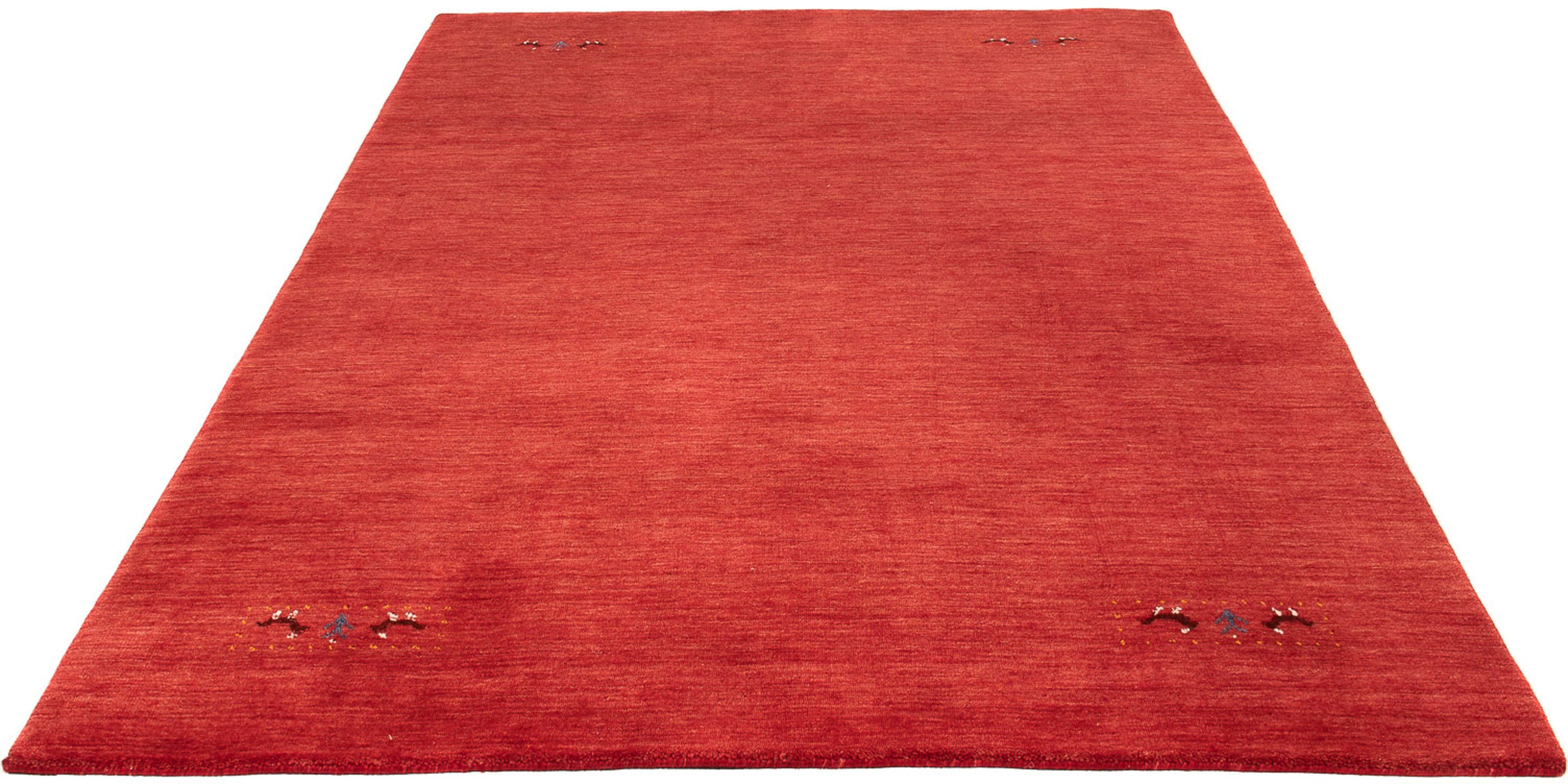 Wollteppich Gabbeh - Loribaft Softy - 240 x 170 cm - dunkelrot, morgenland, rechteckig, Höhe: 12 mm, Wohnzimmer, Einzelstück