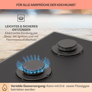 Klarstein Gas-Kochfeld CP11-Firetale4-BK CP11-Firetale4-BK, 4 flammen brenner Kochfelder Gaskochfelder