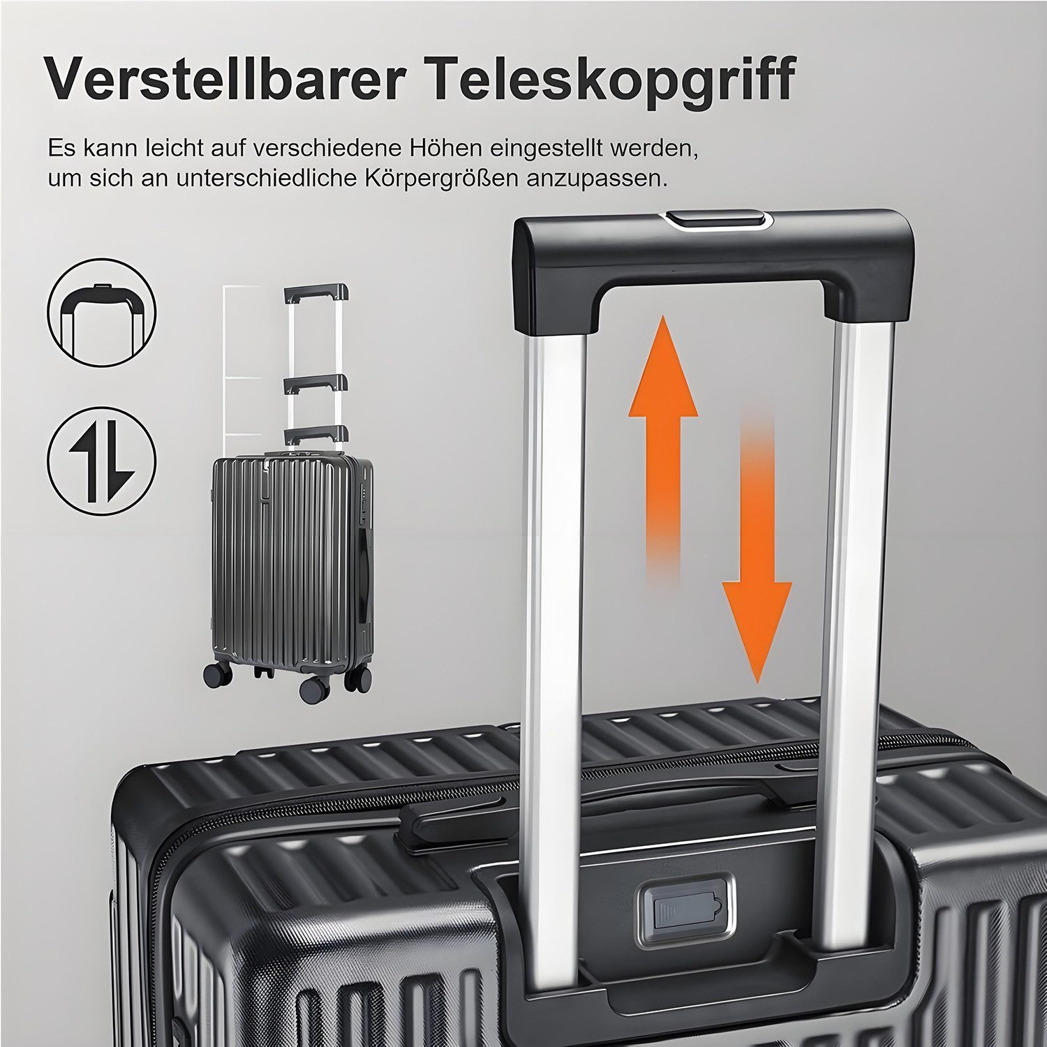 BRAIDOL Trolleyset Hartschalenkofferset,Kofferset 2tlg,Reisekoffer,Handgepäck Koffer, (Hartschalenkoffer Trolley Koffer, Reisekofferset Gepäck Rollkoffer Schloss 4 Rollen 360°, ABS-Hartschale Teleskopgriff)