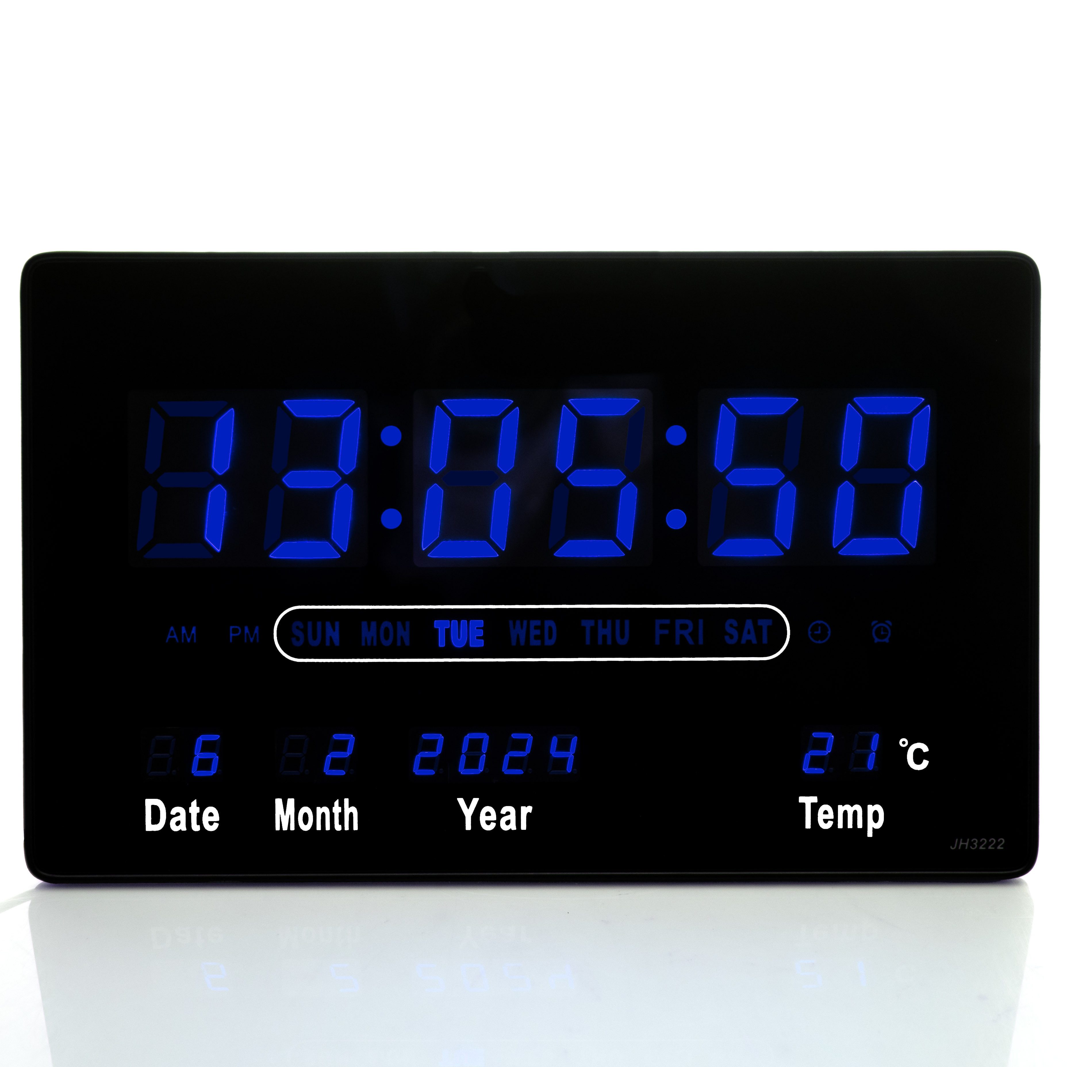 TruWare Wanduhr Wanduhr Digital Groß LED Uhr mit Kalender
