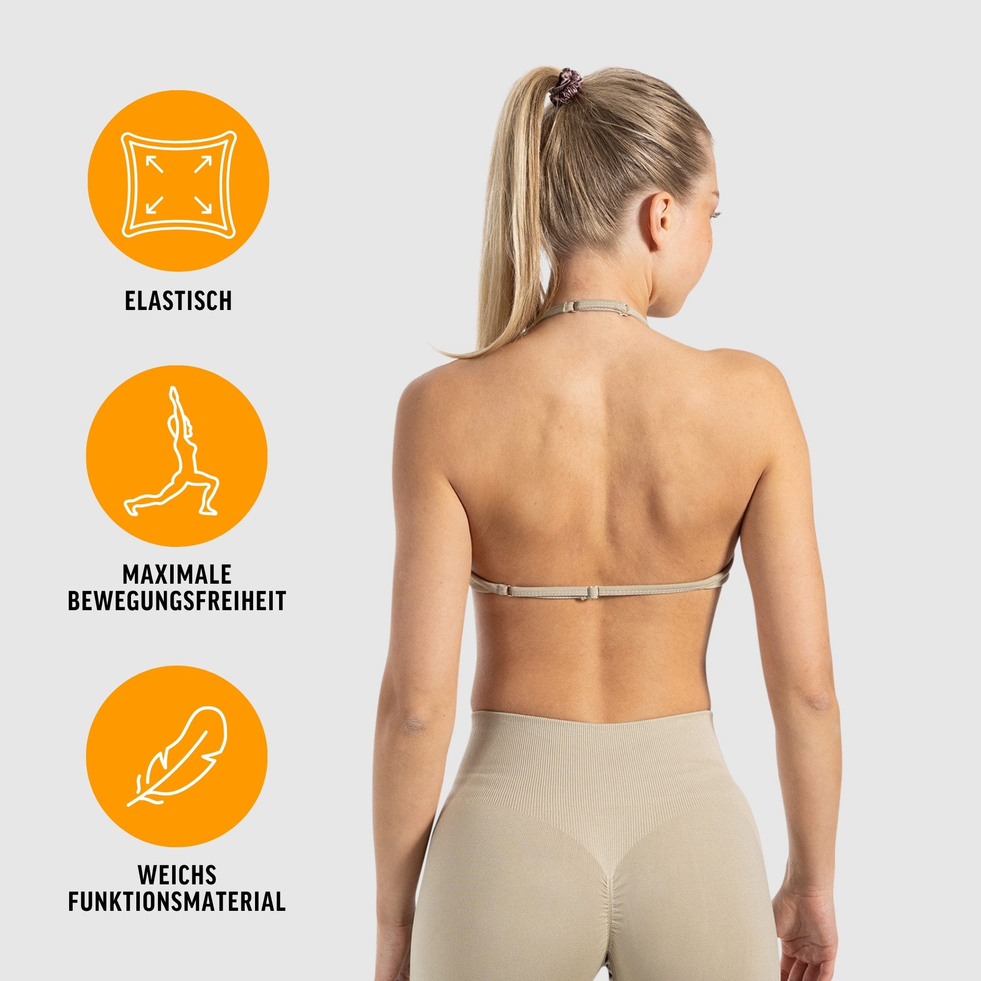 Smilodox Sport-BH Esta, Neckholder Bra, Ringverschluss, Geraffte Front ohne günstig online kaufen