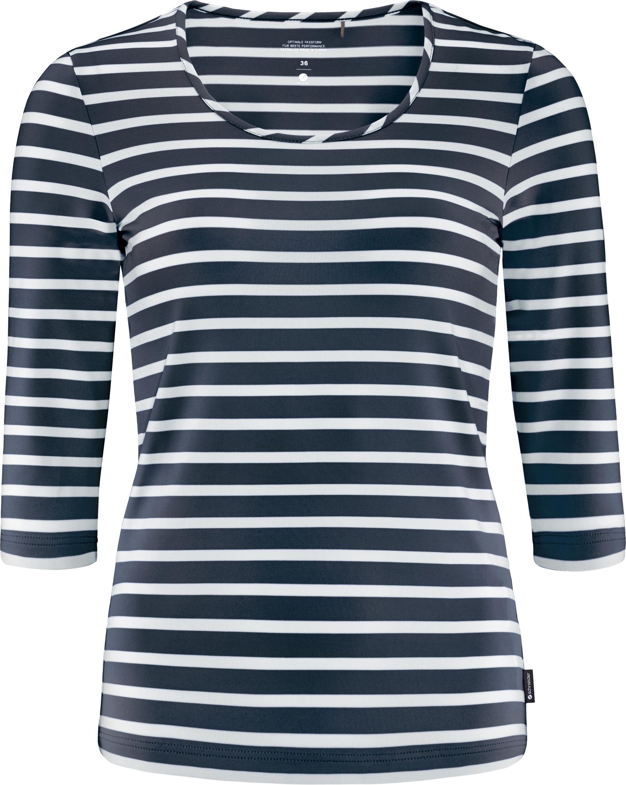 SCHNEIDER Sportswear Langarmshirt DIONNEW-SHIRT GRANIT/WEIß