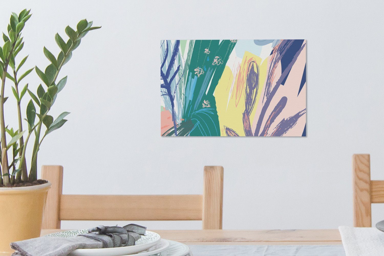 OneMillionCanvasses® Leinwandbild Sommer cm Abstrakt, 30x20 - Leinwandbilder, (1 Wandbild Aufhängefertig, Wanddeko, Farbe St), 