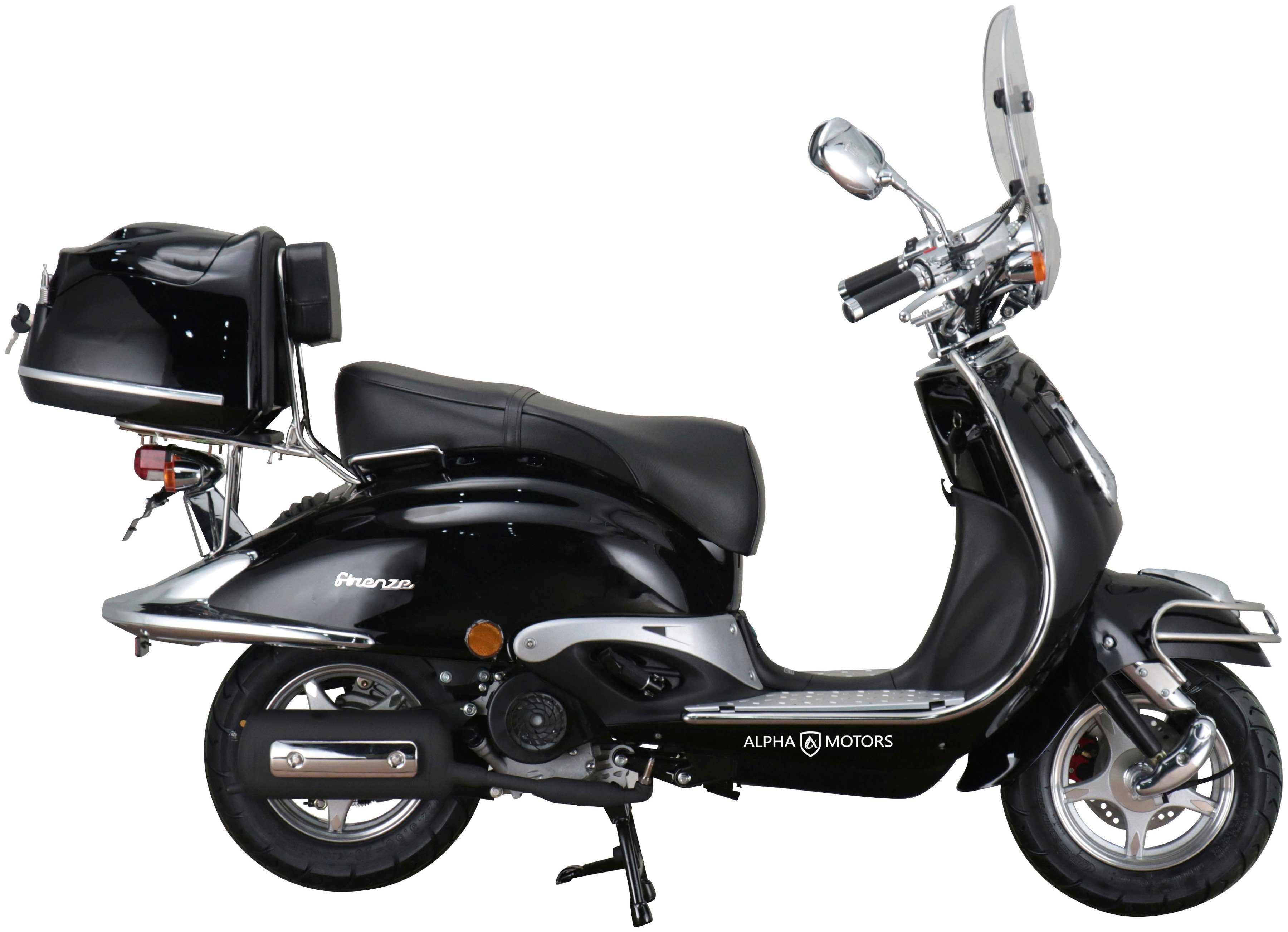 Alpha Motors Motorroller Retro 125 5, ccm, Firenze km/h, Euro Limited, (Spar-Set) schwarz 85
