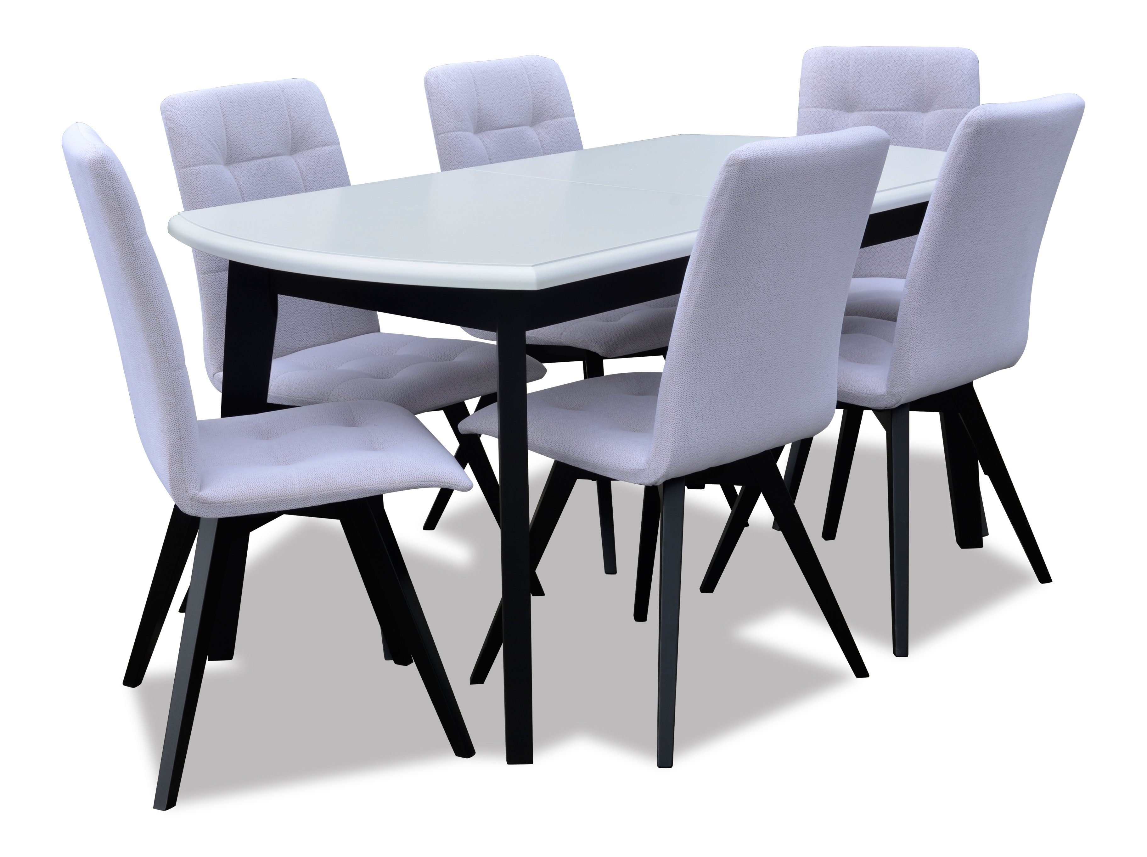 Beautysofa Sitzgruppe Essgruppe Tisch + 6 Stühle, Tisch + Stuhl Set Fornir, Modern
