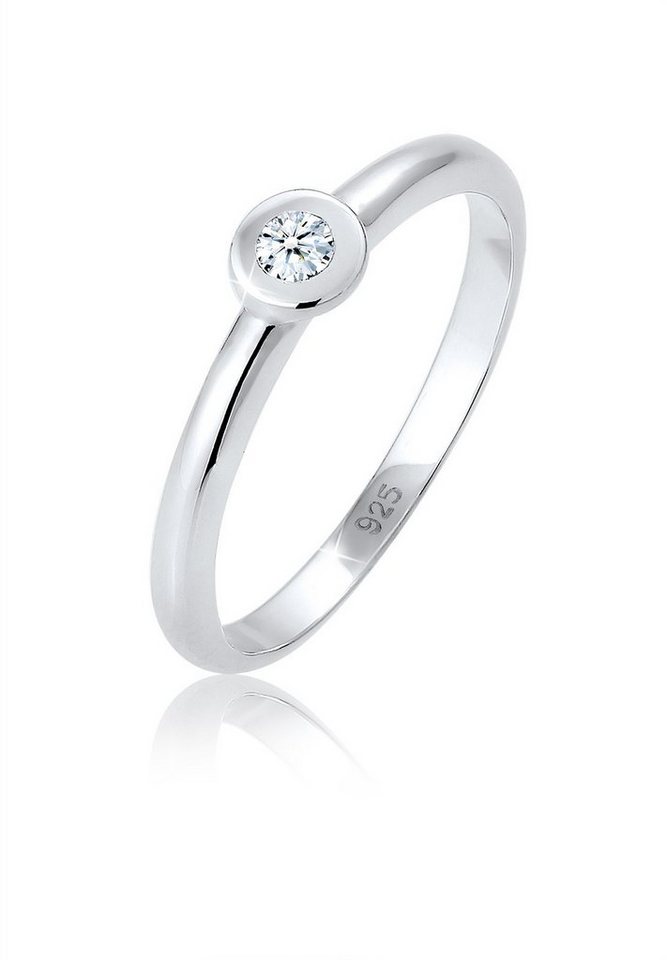 Ring Bandring 925 Sterling Silber Diamant Echtschmuck Geschenk ELLI DIAMONDS