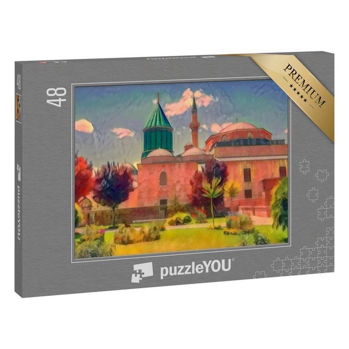 puzzleYOU Puzzle Mevlana Grab und Museum im Stil von Franz Marc 48 Puzzleteile puzzleYOU-Kollektionen Kunst-Stil Franz Marc