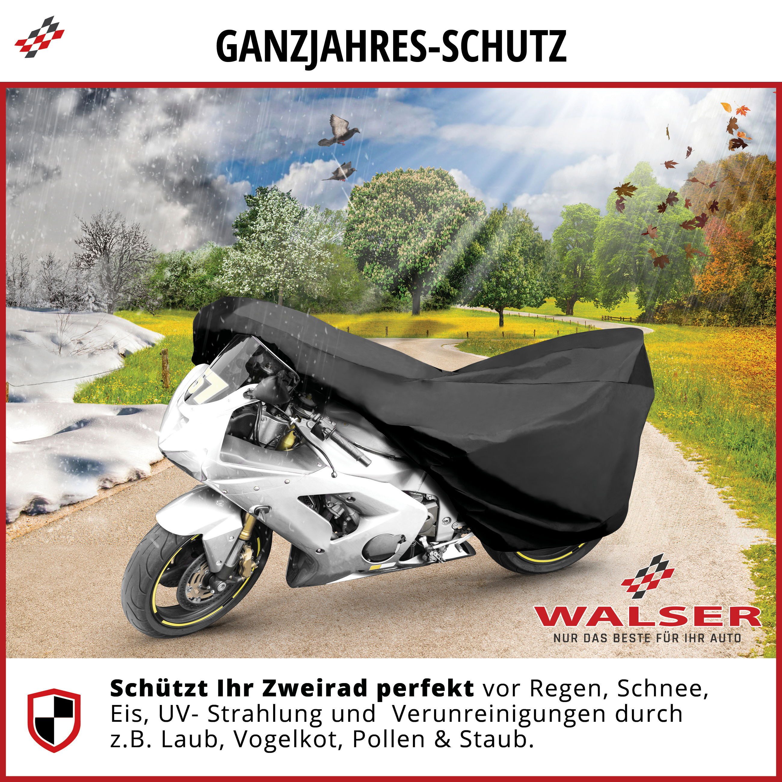 WALSER Autosonnenschutz Motorradgarage All weather B., 95 x 120 cm, (1-St., 1 Stück)
