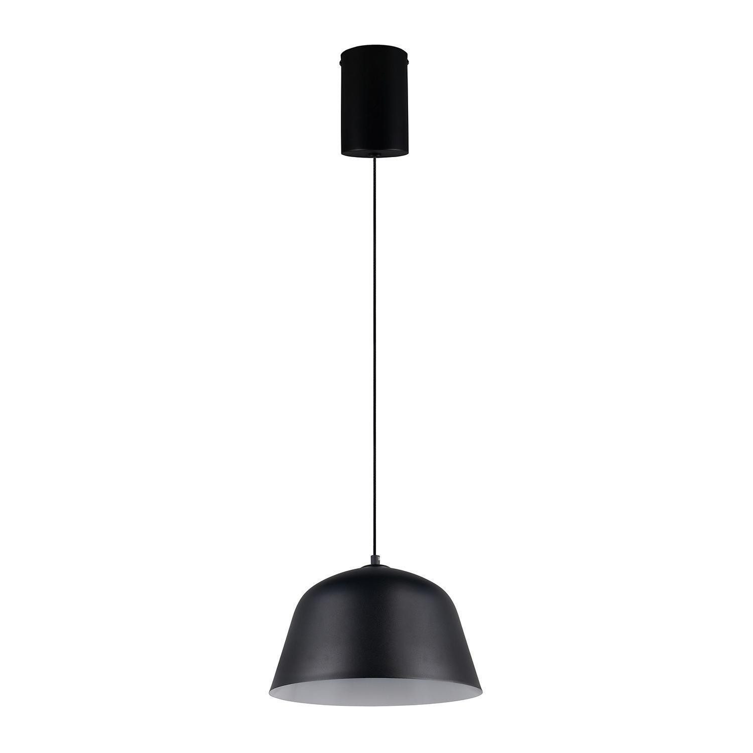 Reality Leuchten Pendelleuchte TOVA, 1-flammig, Schwarz, Weiß, Metall, ohne Leuchtmittel, Höhenverstellbar, Ø 30 x H 150 cm
