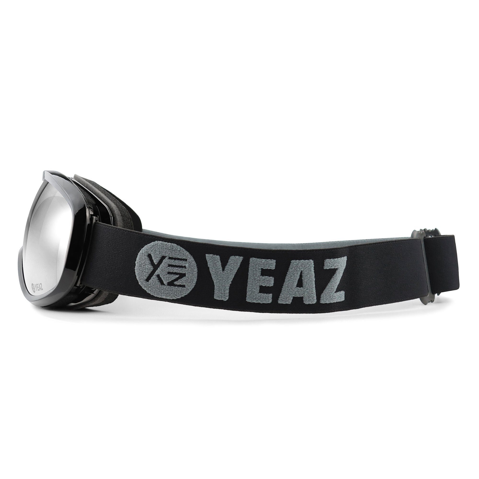 YEAZ Skibrille STEEZE Ski- und Snowboard-Brille silber/schwarz, Premium-Ski- und Snowboardbrille für Erwachsene und Jugendliche