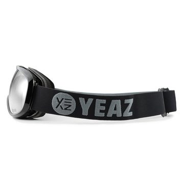 YEAZ Skibrille STEEZE ski- und snowboard-brille silber/schwarz, Premium-Ski- und Snowboardbrille für Erwachsene und Jugendliche