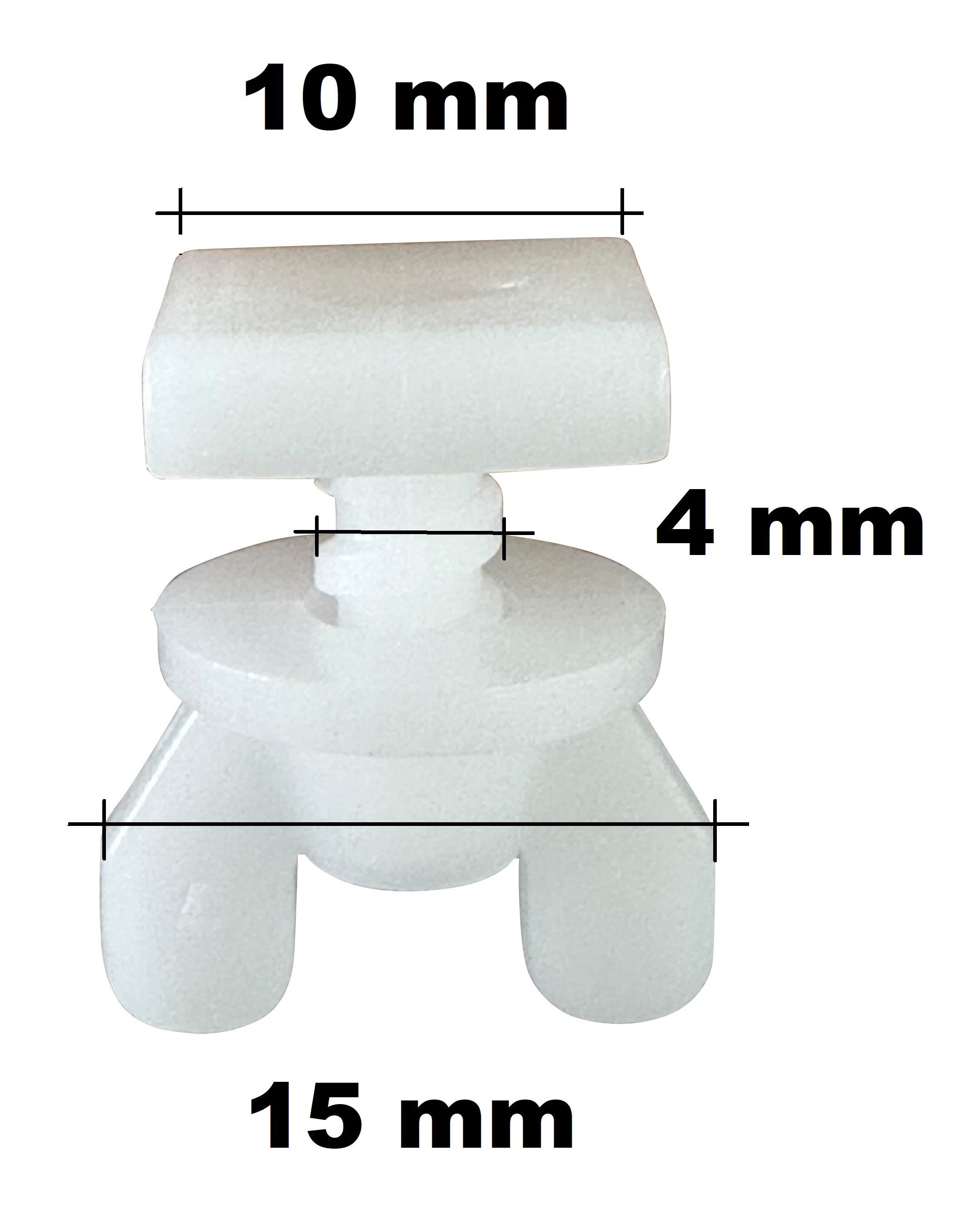 Feststeller Feststeller für Gardinenschienen Weiß 10x10 mm 6 mm Laufnut