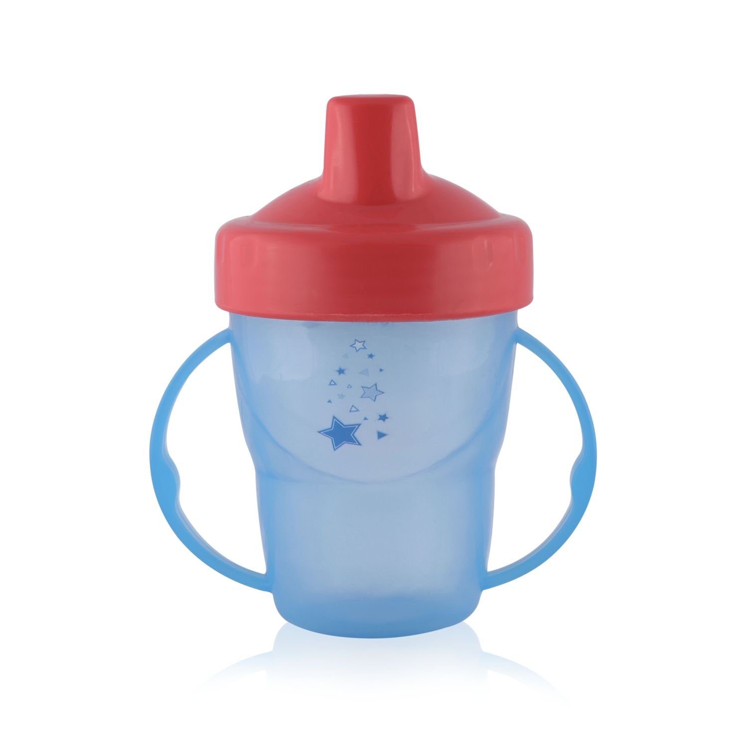 Baby Care Trinkflasche Henkelbecher 210 ml, Schnabeltasse, hartes Mundstück, Haltegriffe blau