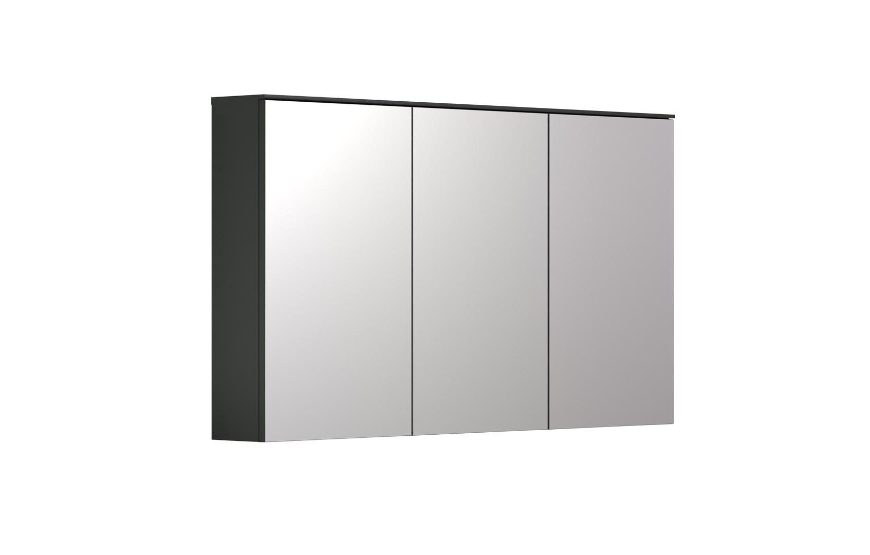 ebuy24 Bad Synnax Badezimmerspiegelschrank Spiegelschrank grau. Spiegeltüren 3