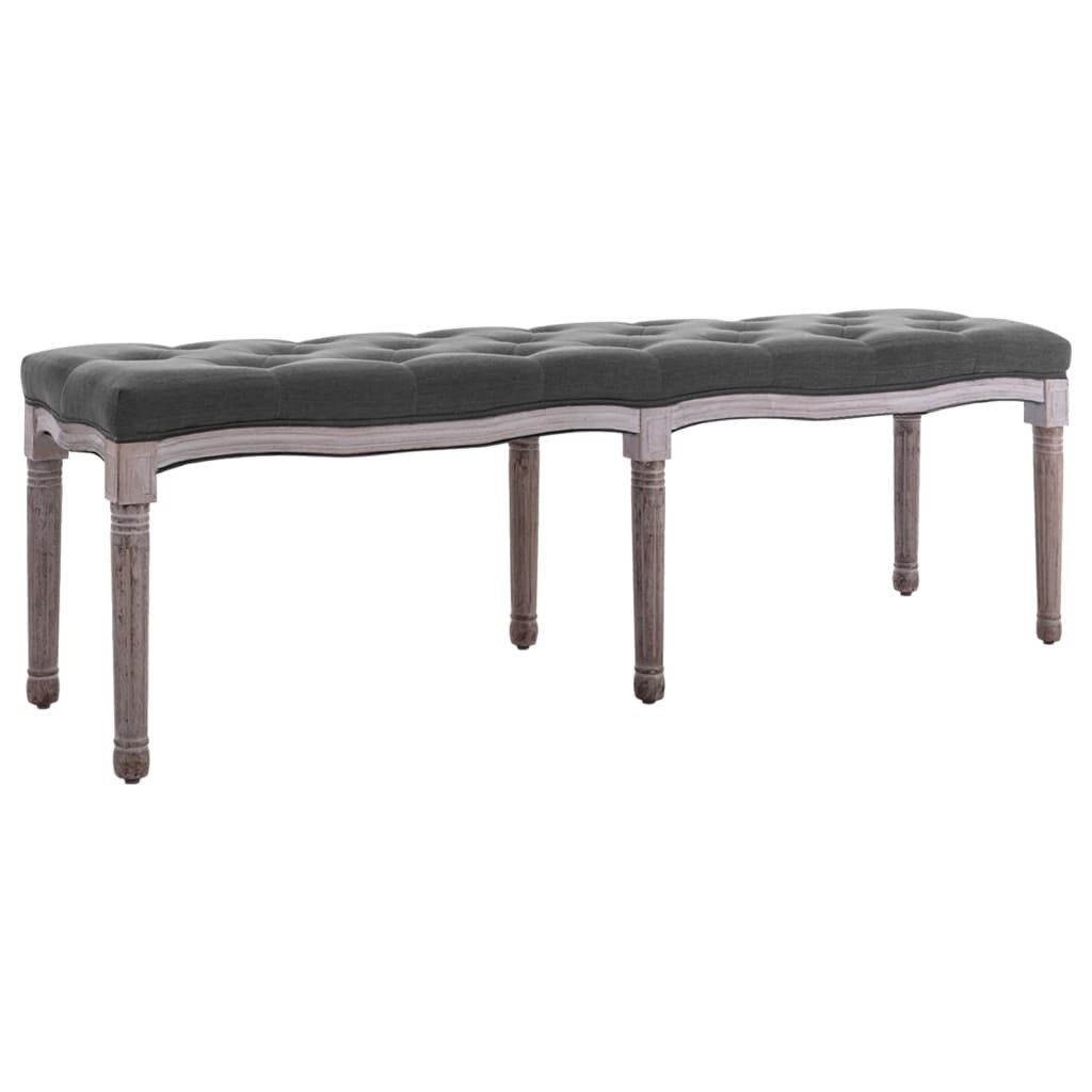 furnicato Truhenbank Luxuriöse Polsterbank Dunkelgrau 150x40x48 cm mit Massivholz-Rahmen, Elegante Sitzbank mit kannelierten Beinen für Ihren Wohnraum