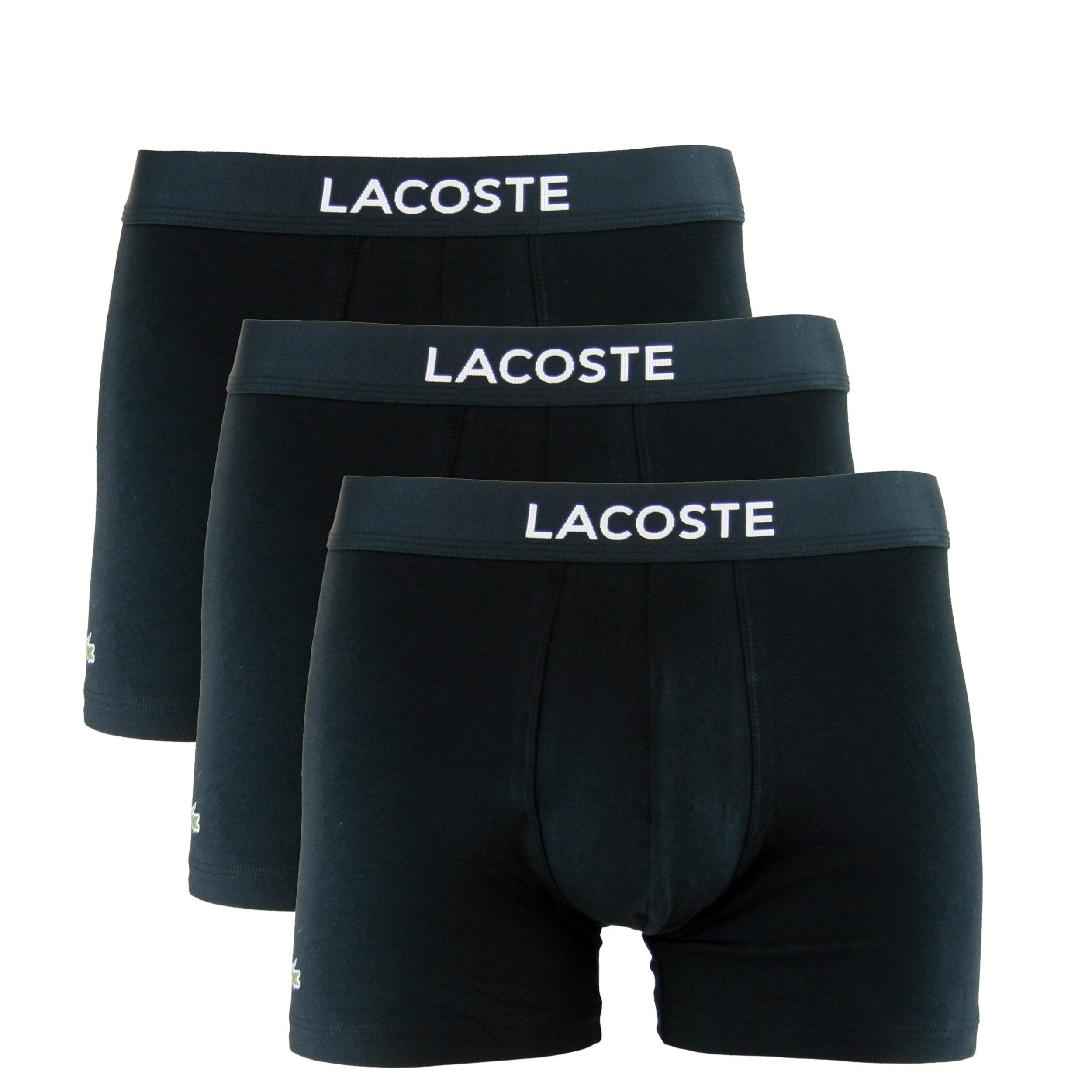 Wäsche/Bademode Boxershorts Lacoste Trunk Colours (3 Stück) mit Logo-Webgummibund im 3er-Pack