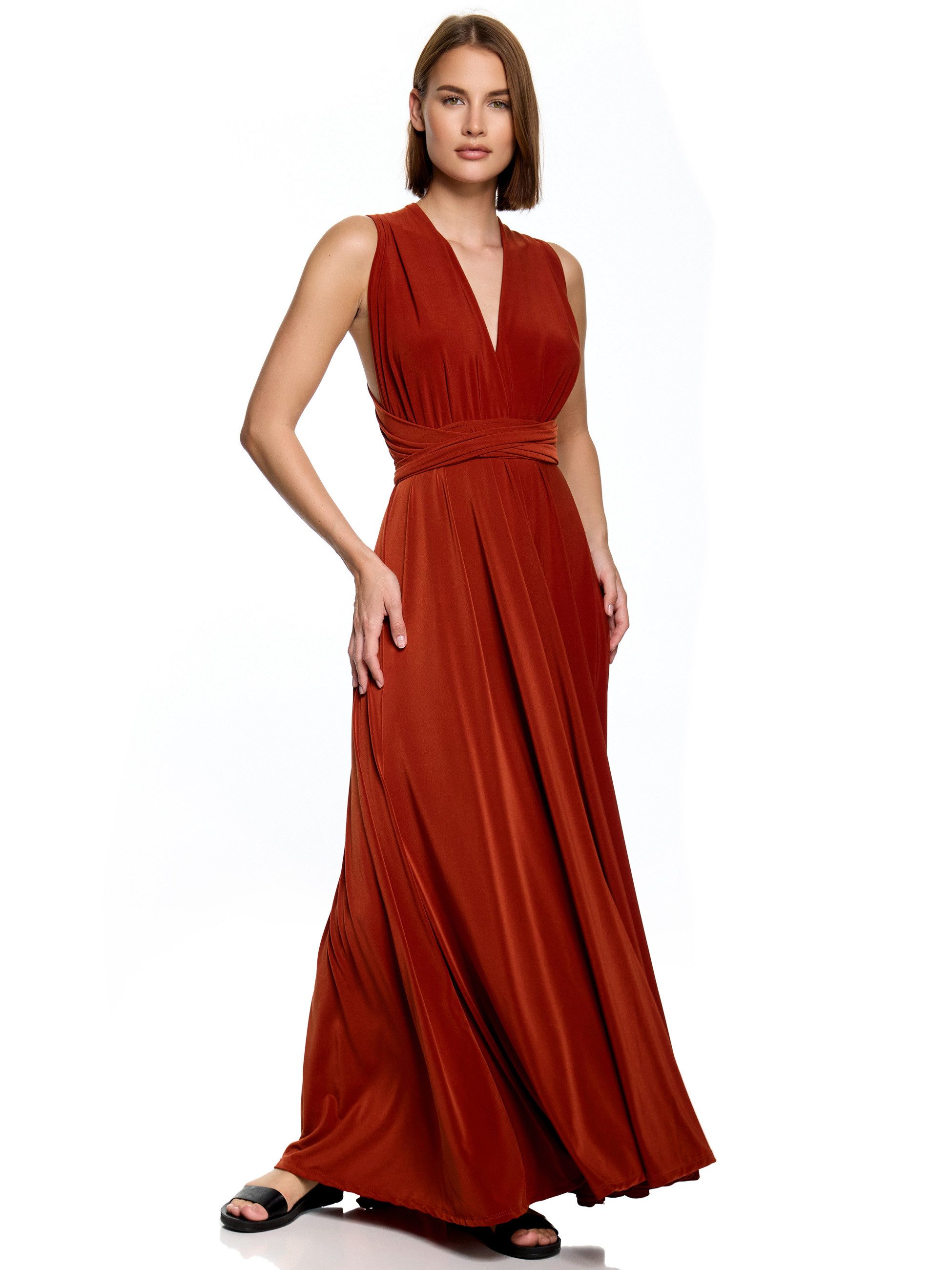 Worldclassca Abendkleid Worldclassca Abendkleid Partykleid Lang mit Schlitz Sommerkleid Maxikleid Cocktailkleid Wickelkleid Elegant Schulterfrei Ärmellos