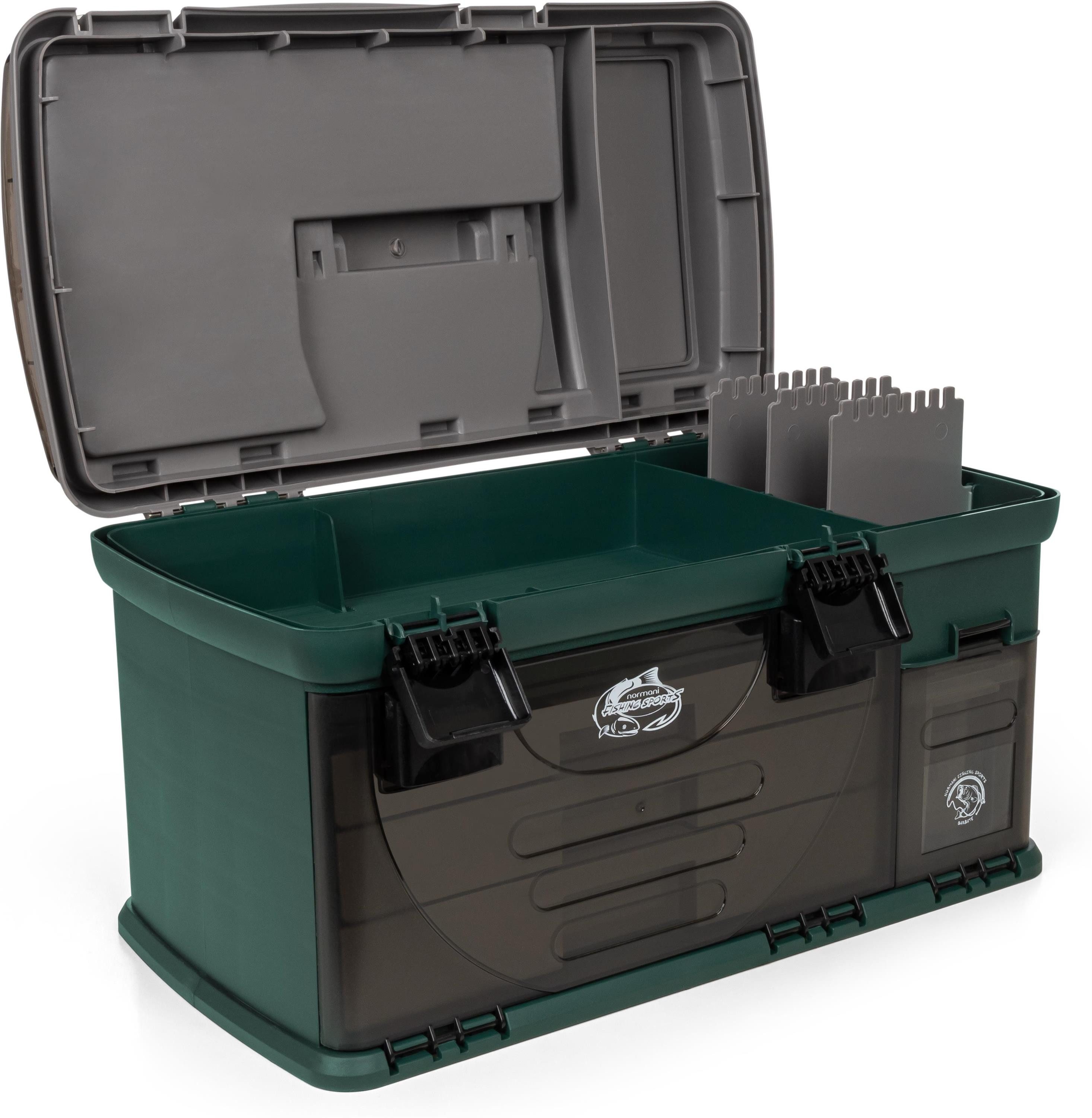 normani Angelkoffer Angelbox Barbate, Angeltasche Sitzkiepe Gerätekasten mit Rucksackfunktion Tackle-Boxen
