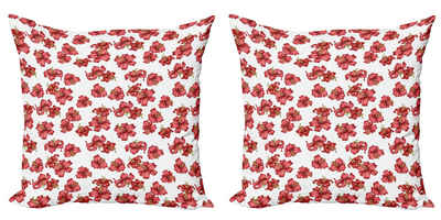 Kissenbezüge Modern Accent Doppelseitiger Digitaldruck, Abakuhaus (2 Stück), Blumen Vintage Style-Lilien-Blumen