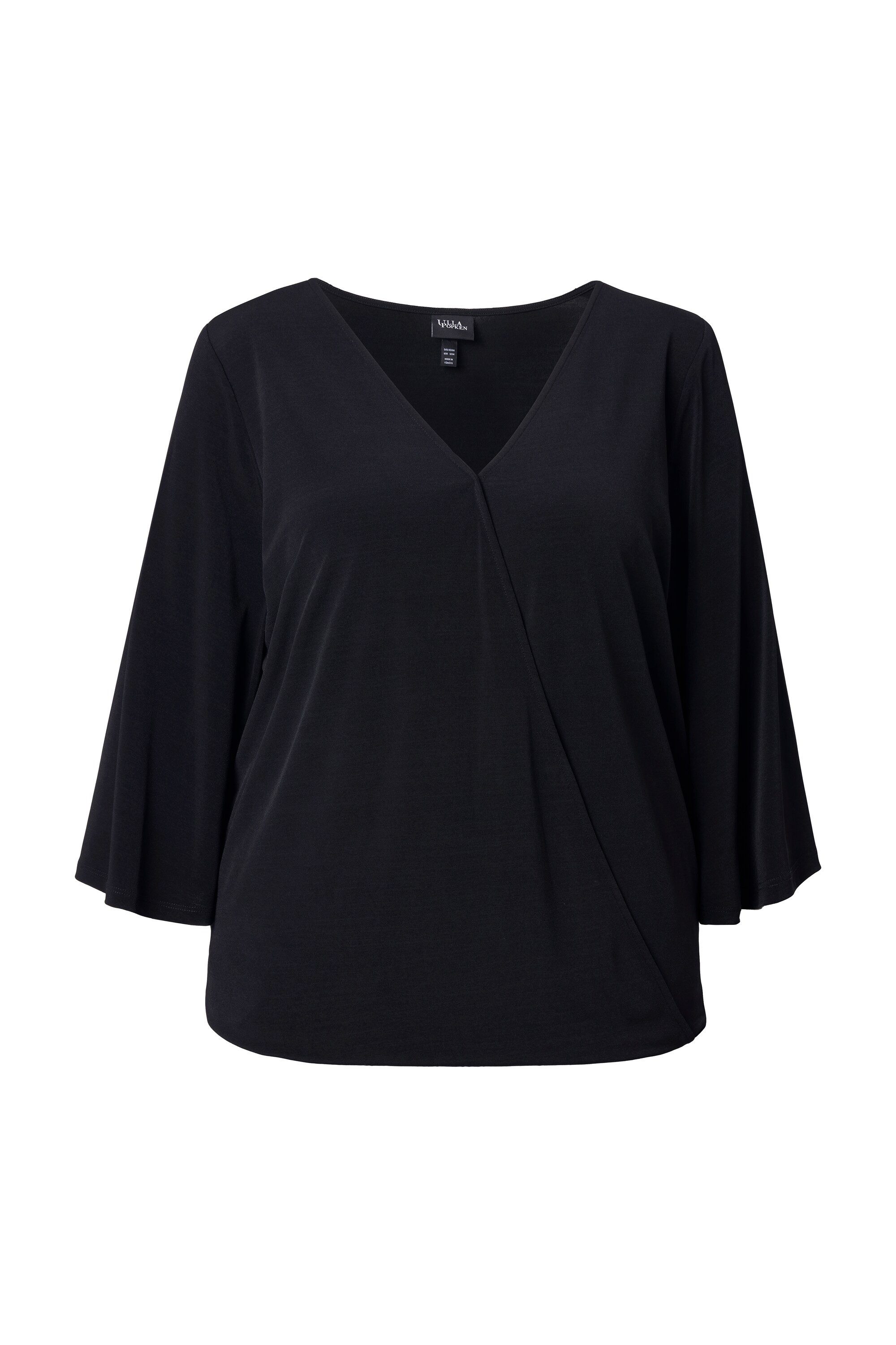 T-Shirt Shirt Wickeloptik V-Ausschnitt 3/4-Glockenärmel