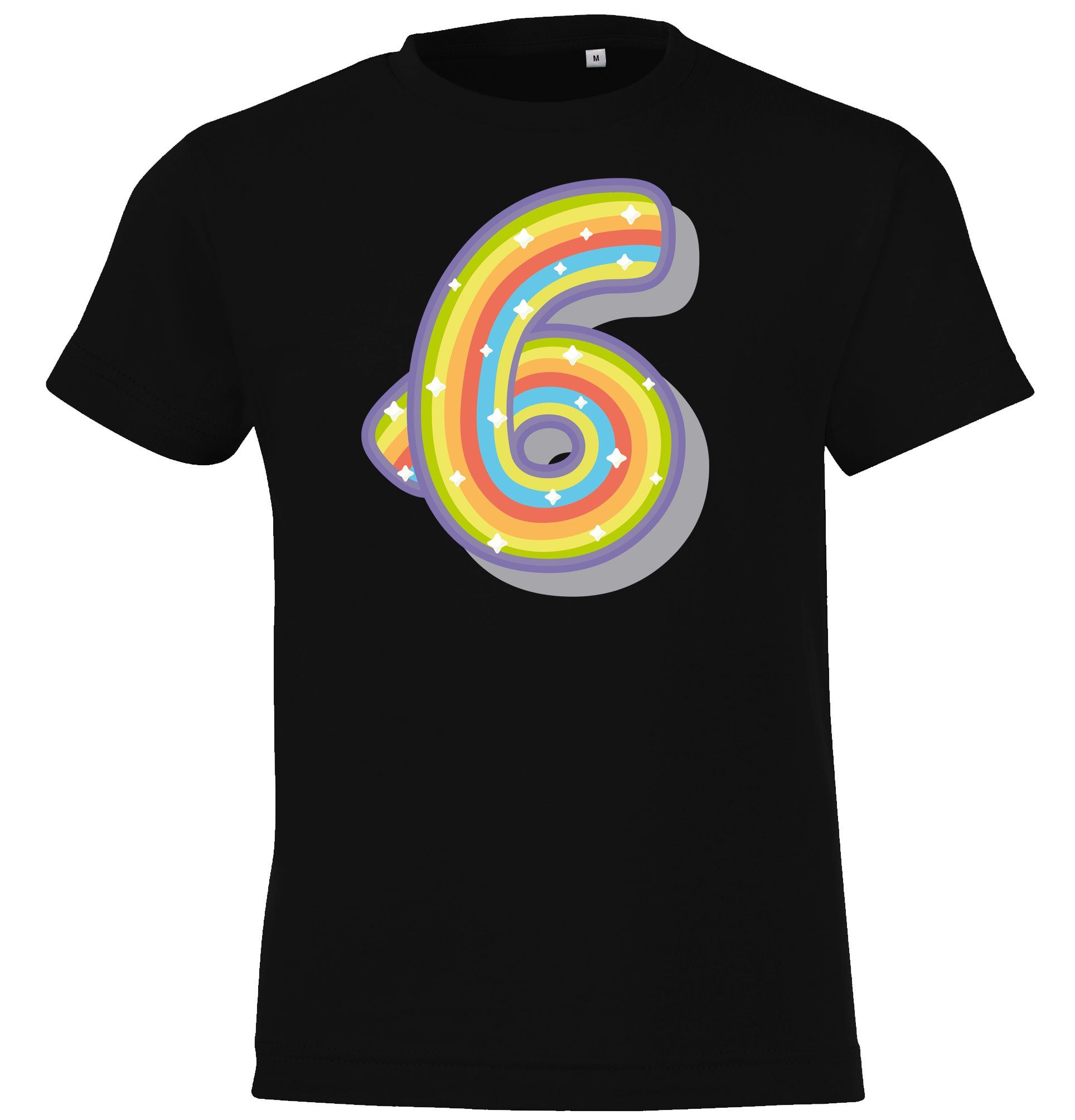 Frontprint Geburtstag Youth Schwarz Alt Designz T-Shirt für süßem Mädchen T-Shirt Jahre mit 6