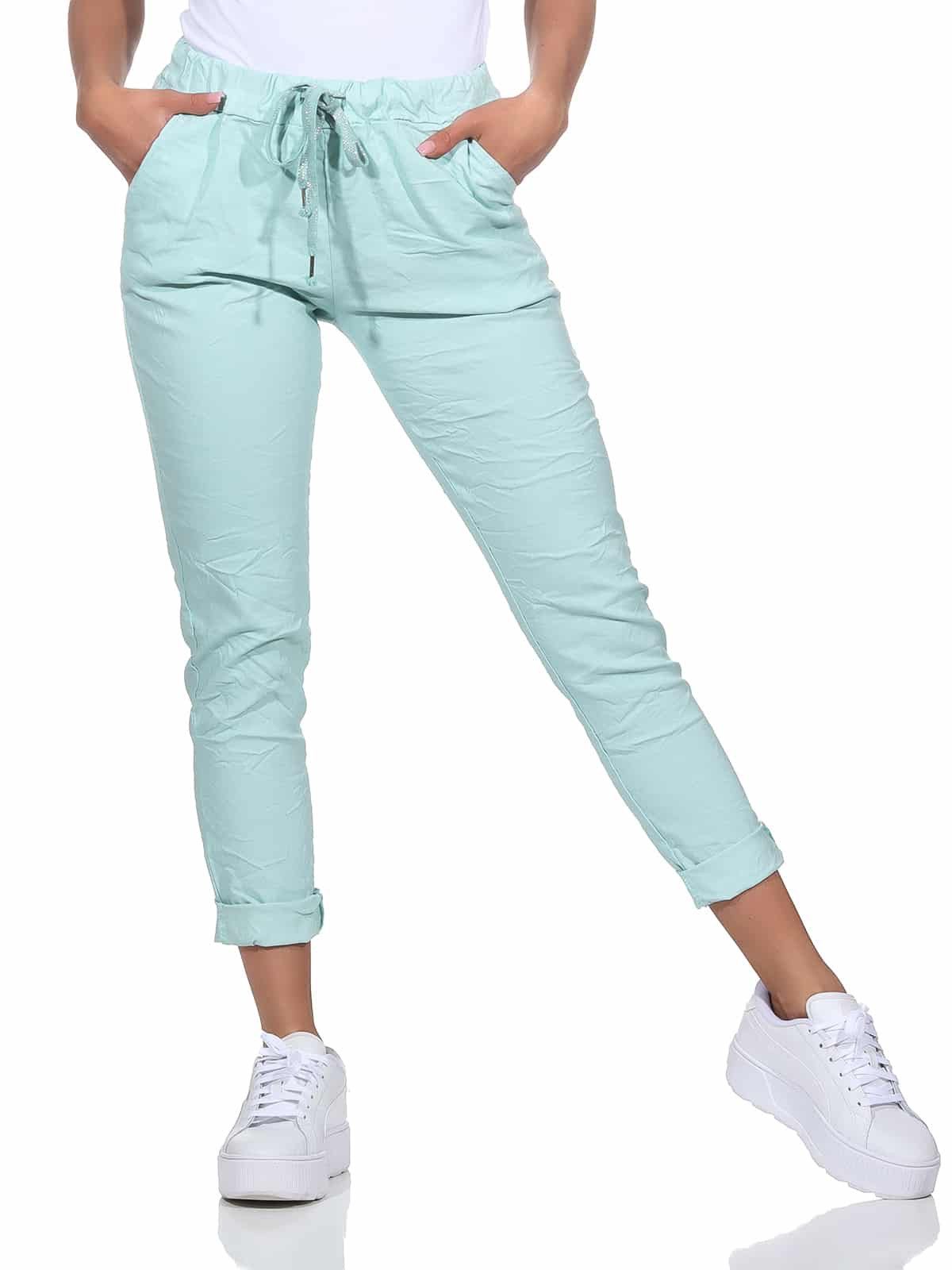 Schlupfhose Damen Sommerhose bequeme Chinohose mit Stretch