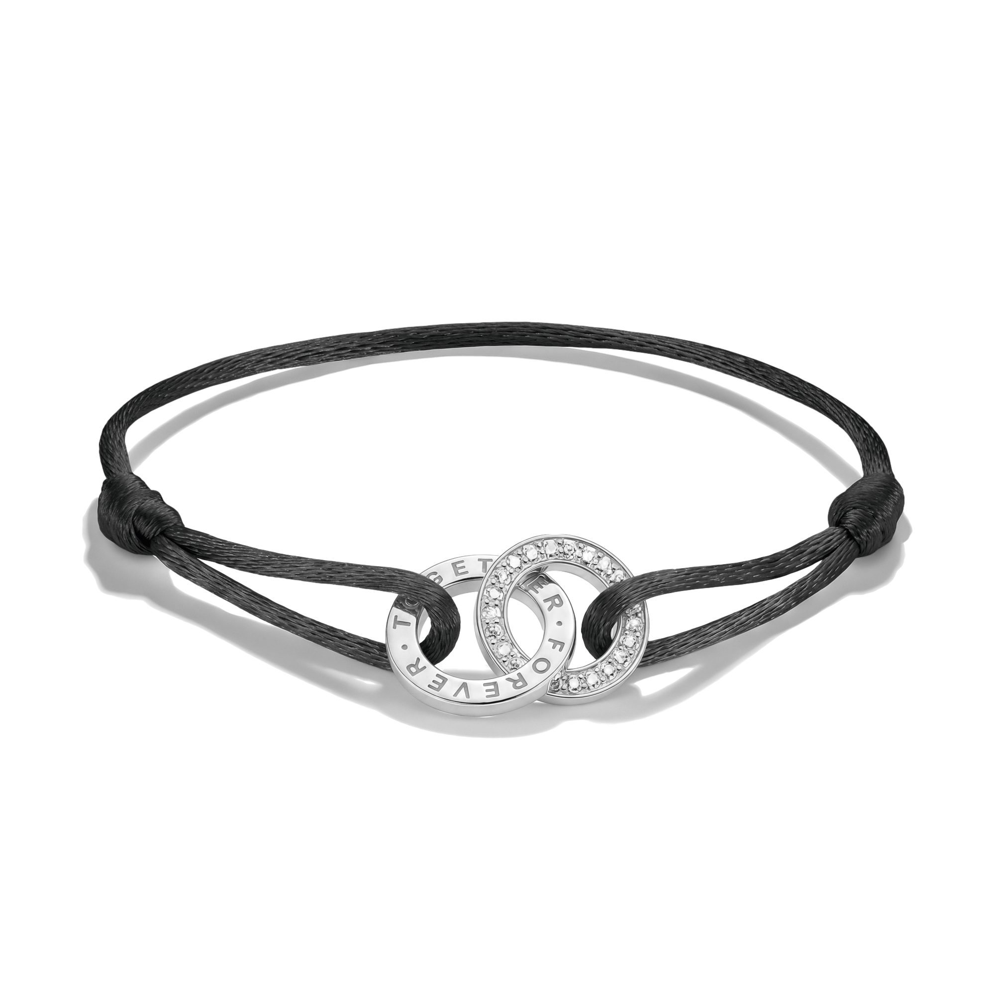 THOMAS SABO Armband Together Textilarmband, mit Zirkonia (synth)