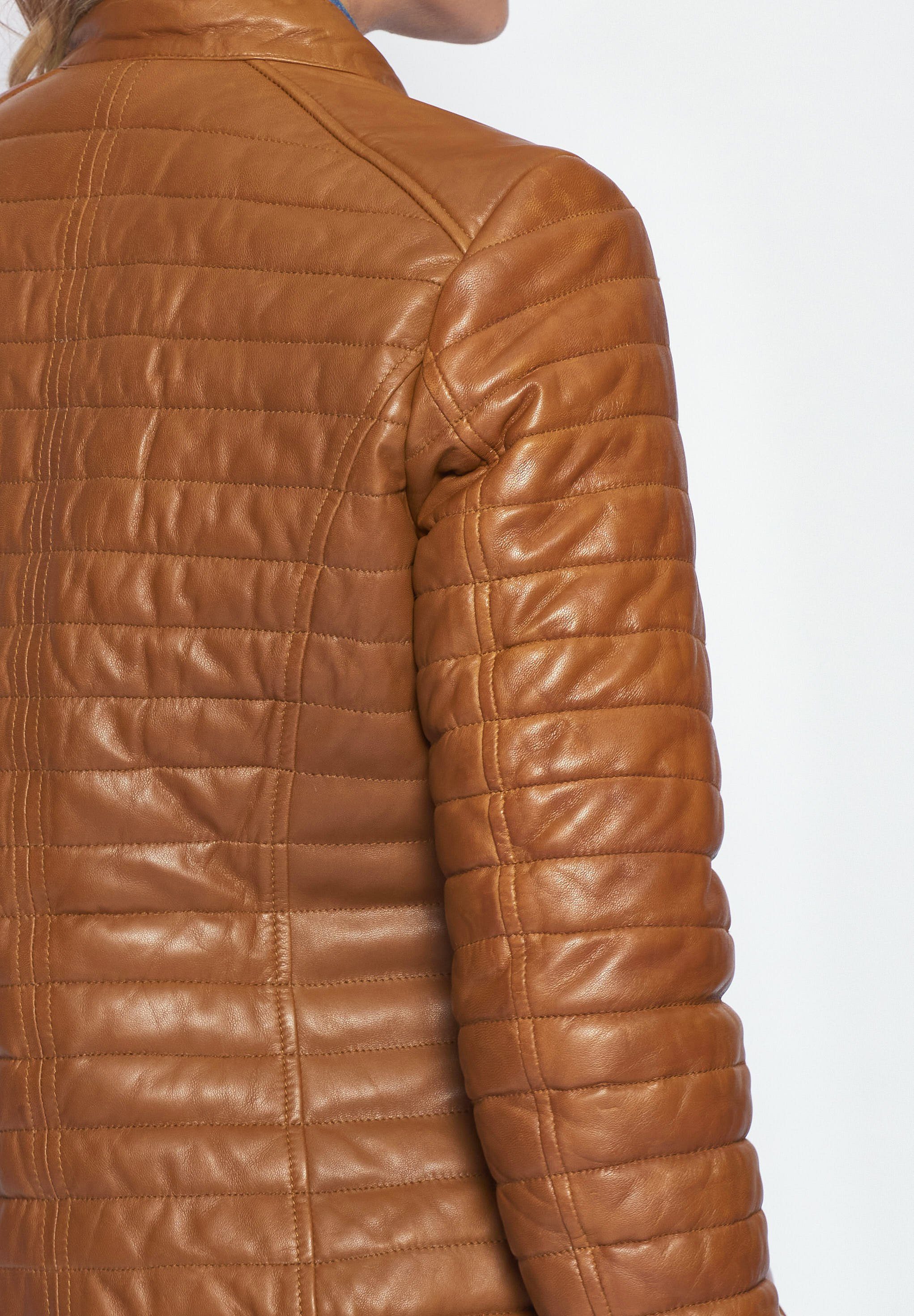 Sota Lederjacke Maze cognac