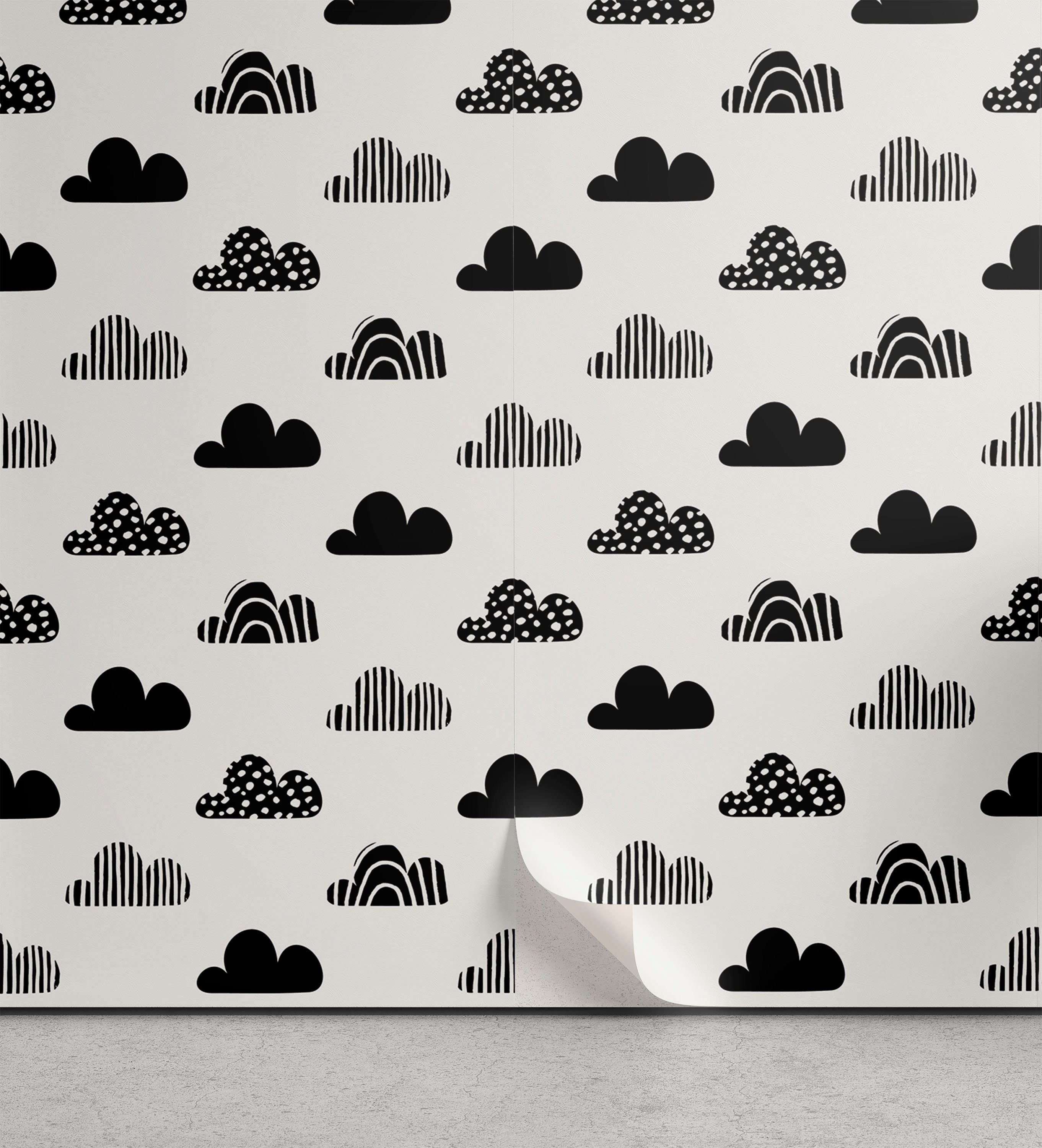 Abakuhaus Vinyltapete selbstklebendes Wohnzimmer Küchenakzent, Wolken Pastel Abstract Sky Elements