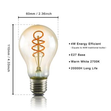 Nettlife LED-Leuchtmittel E27-A60 Leuchtmittel 2700K 4W Glühlampe, E27, 1 St., Warmweiß