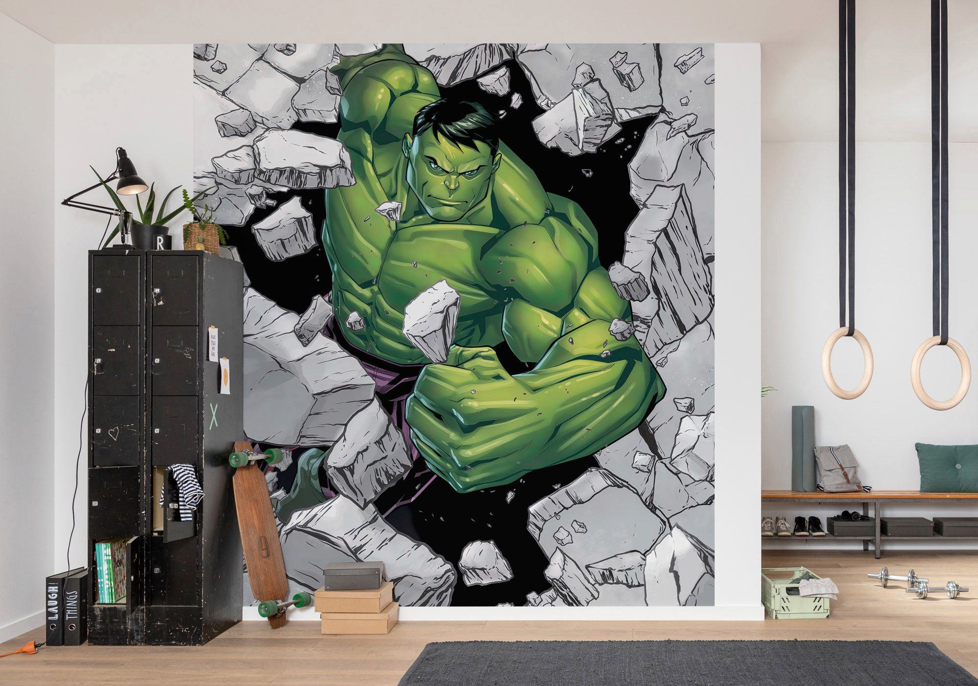 Komar Vliestapete Digitaldruck Vlies - Hulk Breaker - Größe 250 x 280 cm, glatt, bedruckt, Kinderzimmer
