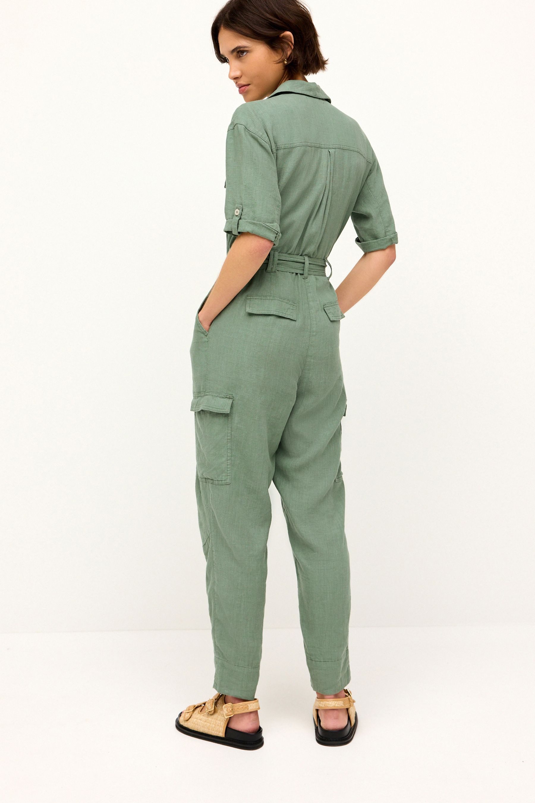 Next Jumpsuit Cargo-Jumpsuit aus Leinengemisch, Petite (1-tlg) günstig online kaufen