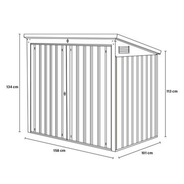 HOME DELUXE Mülltonnenbox 2 x 240L BASURA, abschließbare Türen I Gartenbox, Mülltonnenverkleidung