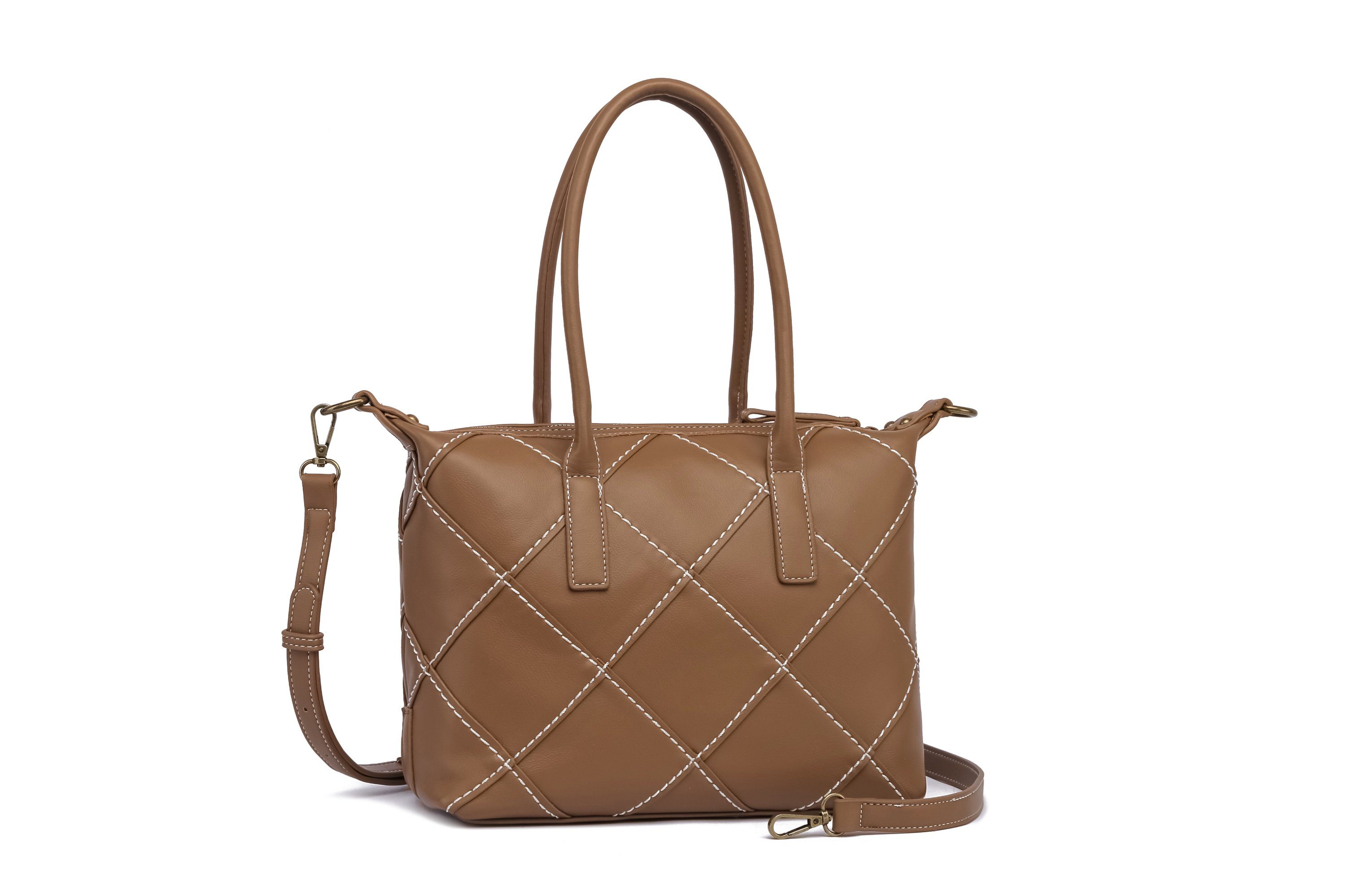 COLLEZIONE ALESSANDRO Schultertasche Patches, handwerklich gefertigt mit Kontrastnaht