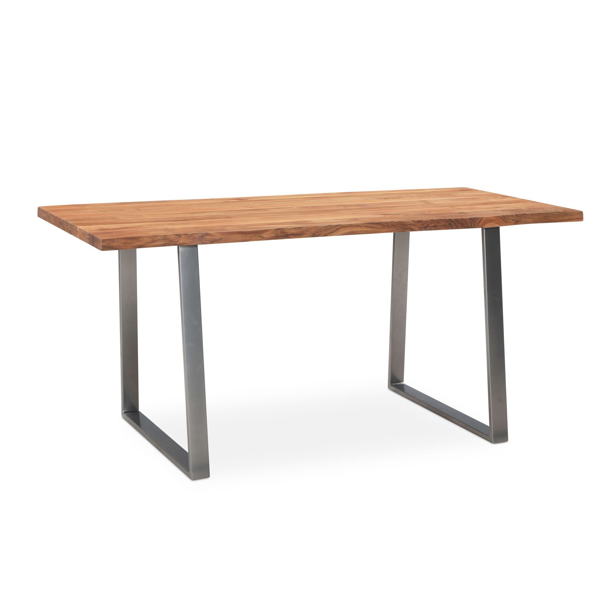furnicato Schreibtisch Echtholz 200x100x76 cm helles Goldbraun (1-St), Handgefertigter Arbeitstisch mit höhenverstellbaren Noppen